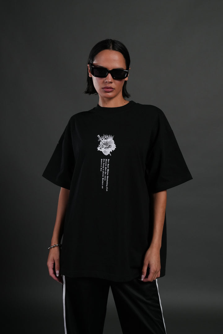 Sin Again Unisex Grunge Tee in Black