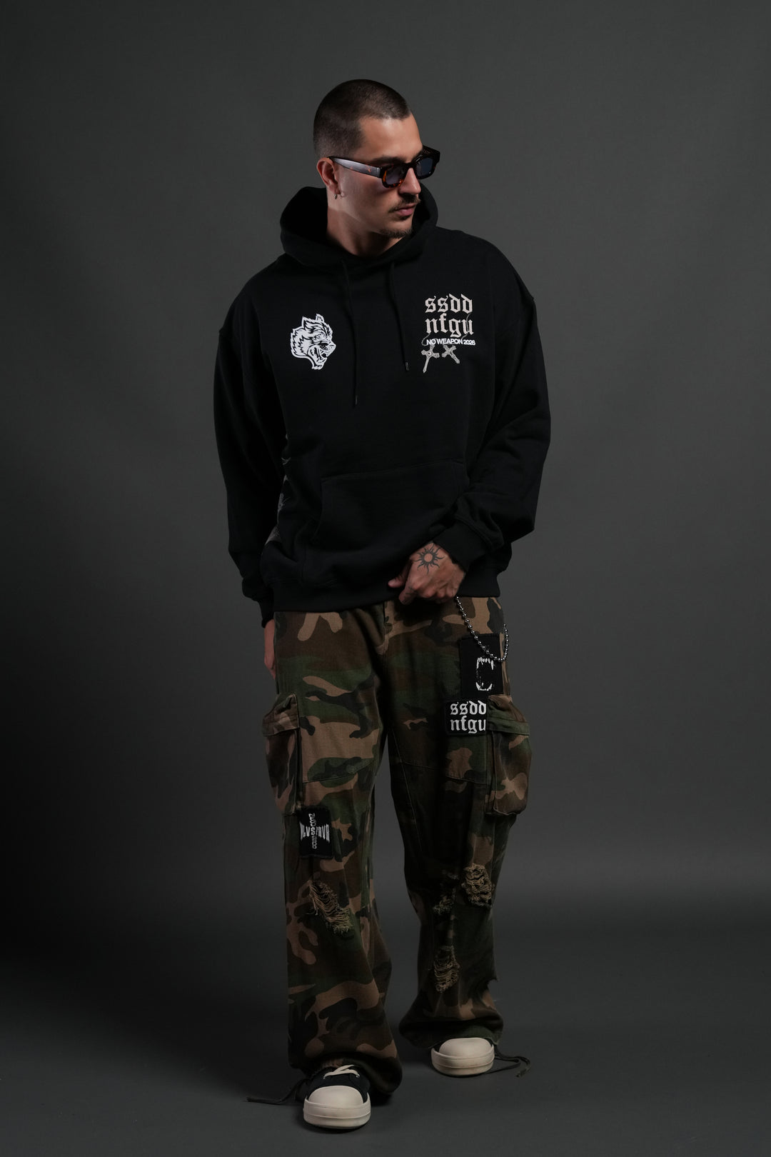 The Fallen "Grunge" Hoodie in Black