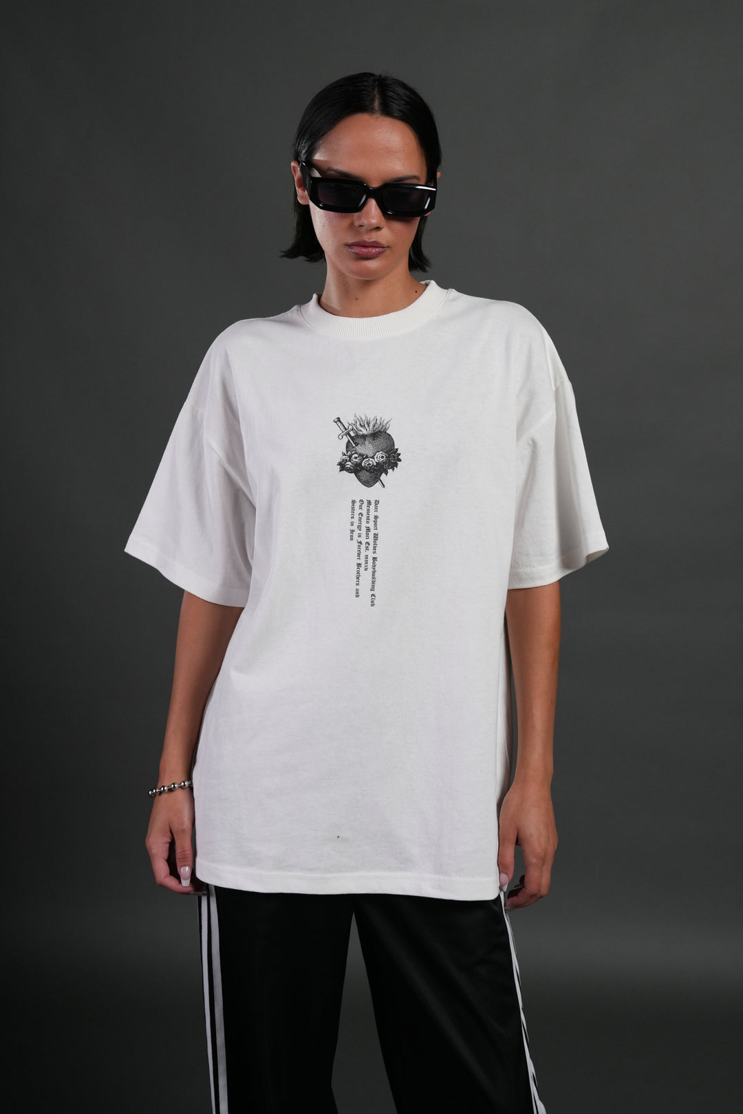 Sin Again Unisex Grunge Tee in Cream