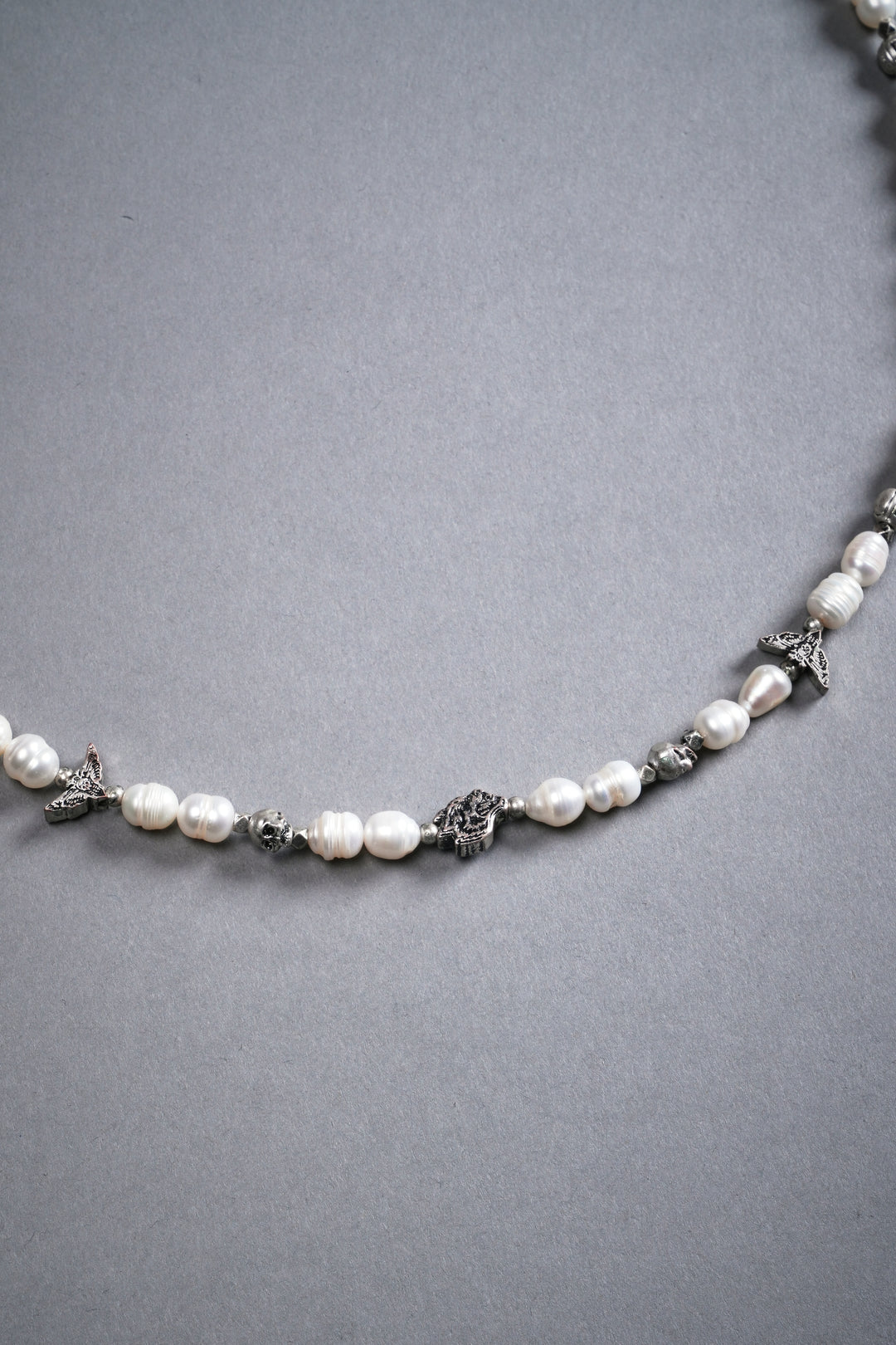 Darc Sport Pearl Necklace in Antique Silver