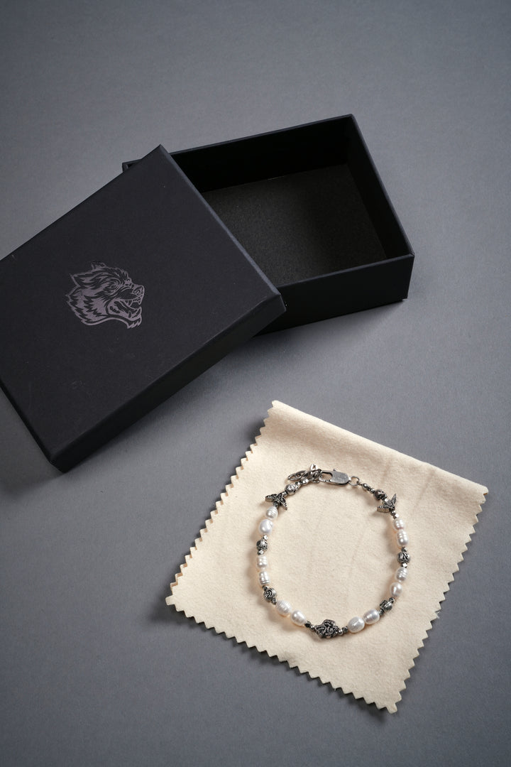 Darc Sport Pearl Bracelet in Antique Silver