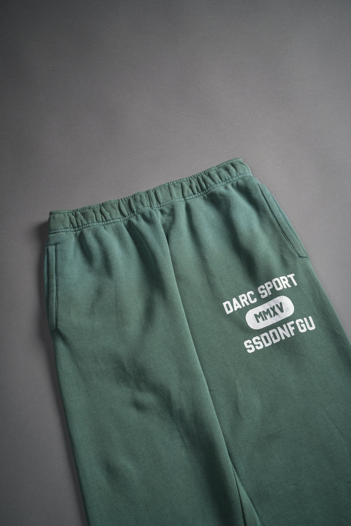 Wolves Forever She Post Lounge Sweats in Hunter Green Driftwash