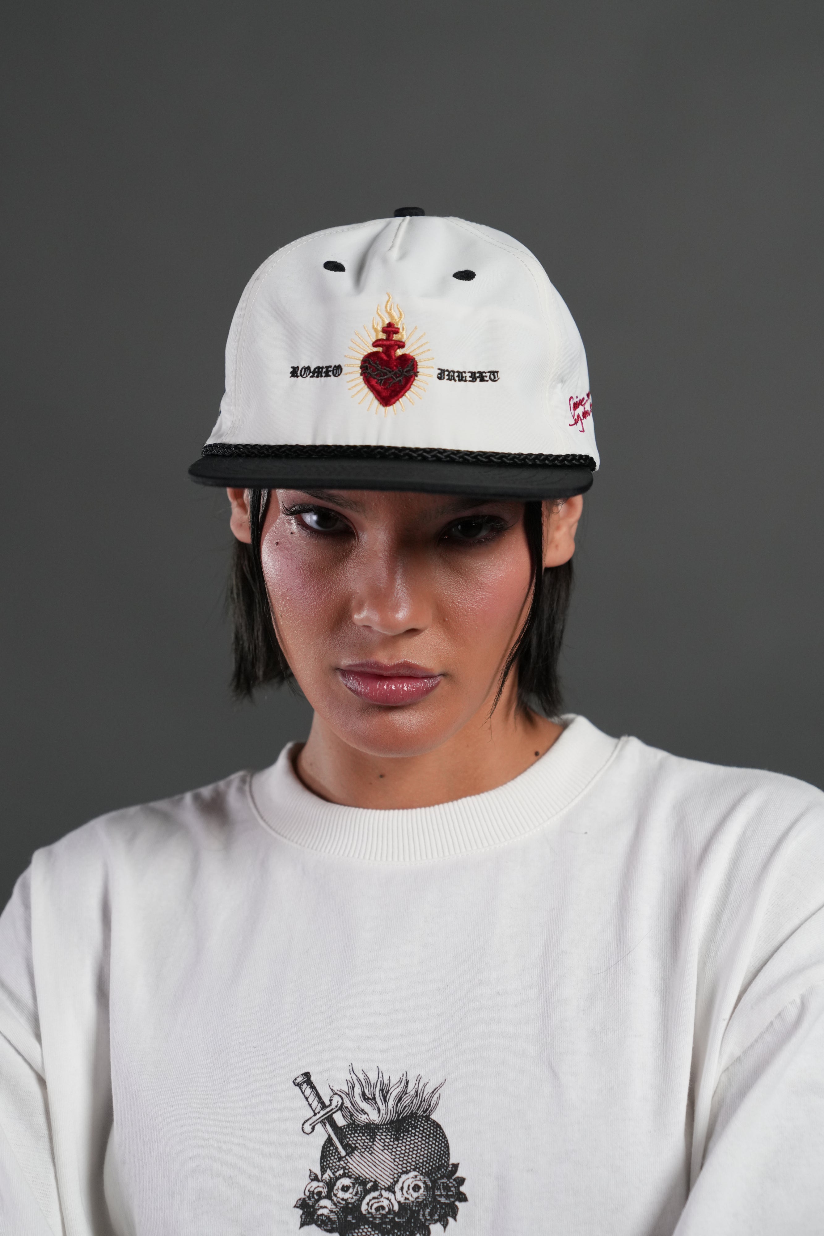 Doomed Love Paradise Hat in Cream/Black