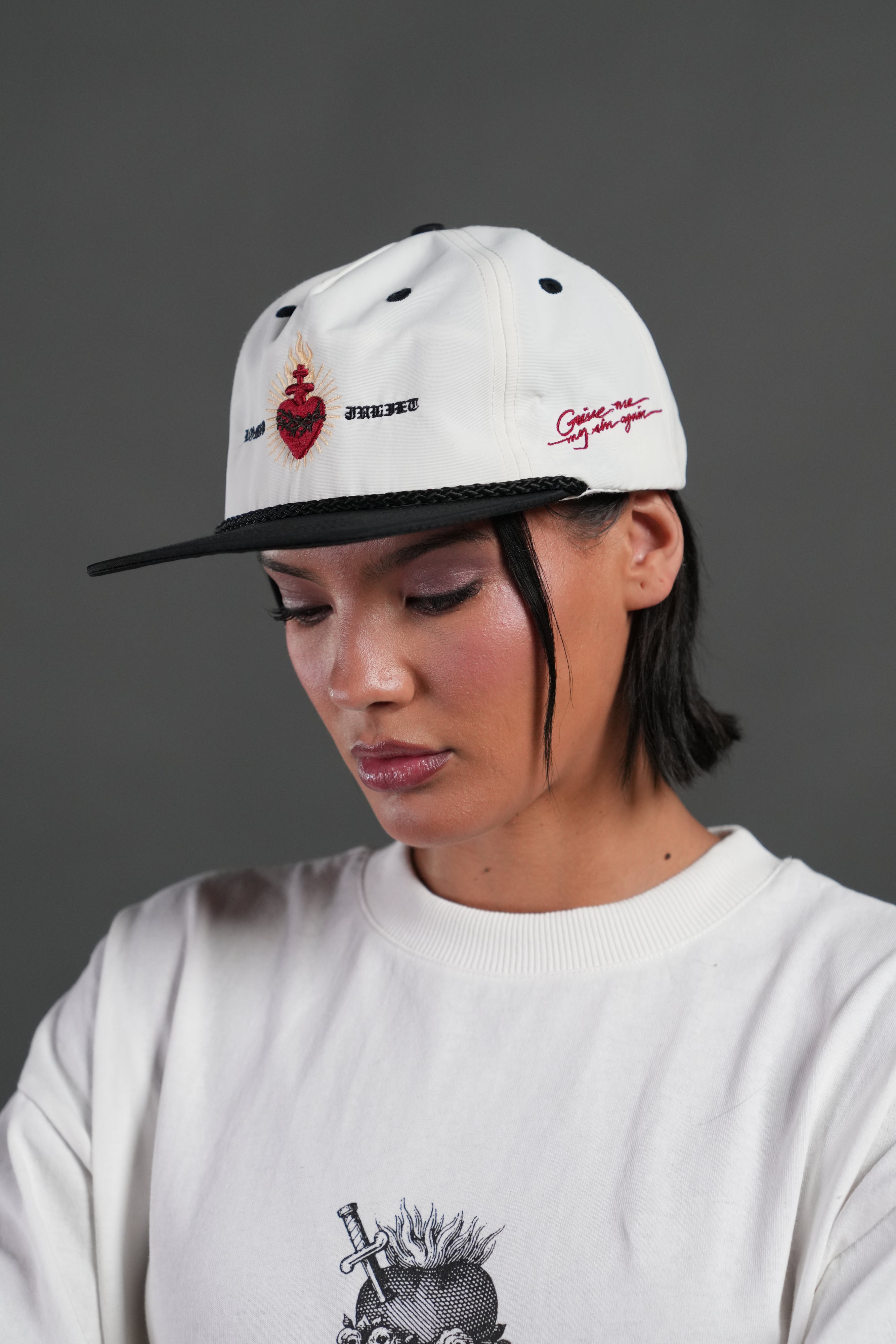 Doomed Love Paradise Hat in Cream/Black