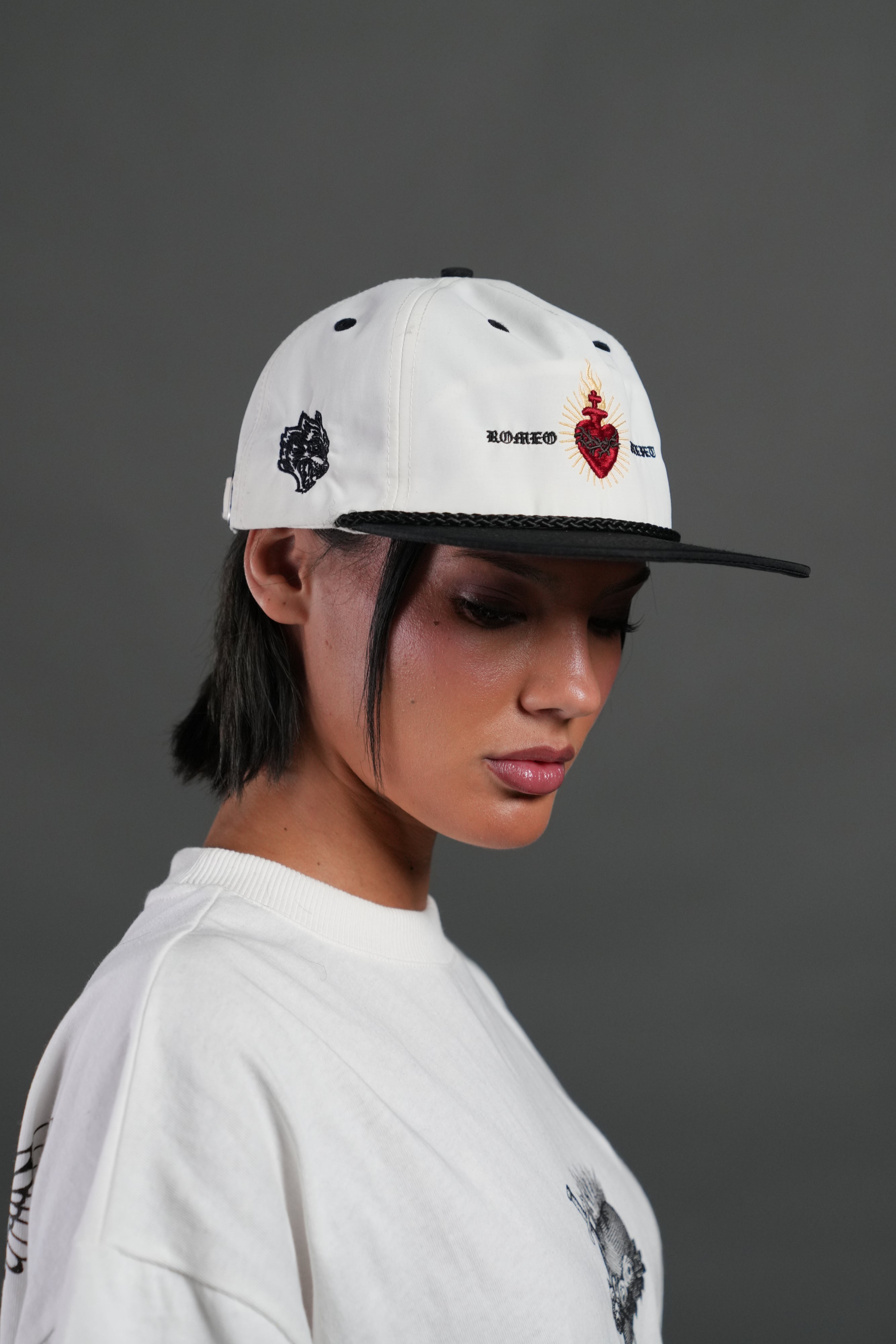 Doomed Love Paradise Hat in Cream/Black