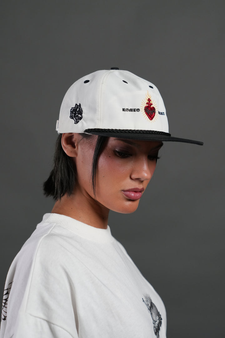 Doomed Love Paradise Hat in Cream/Black