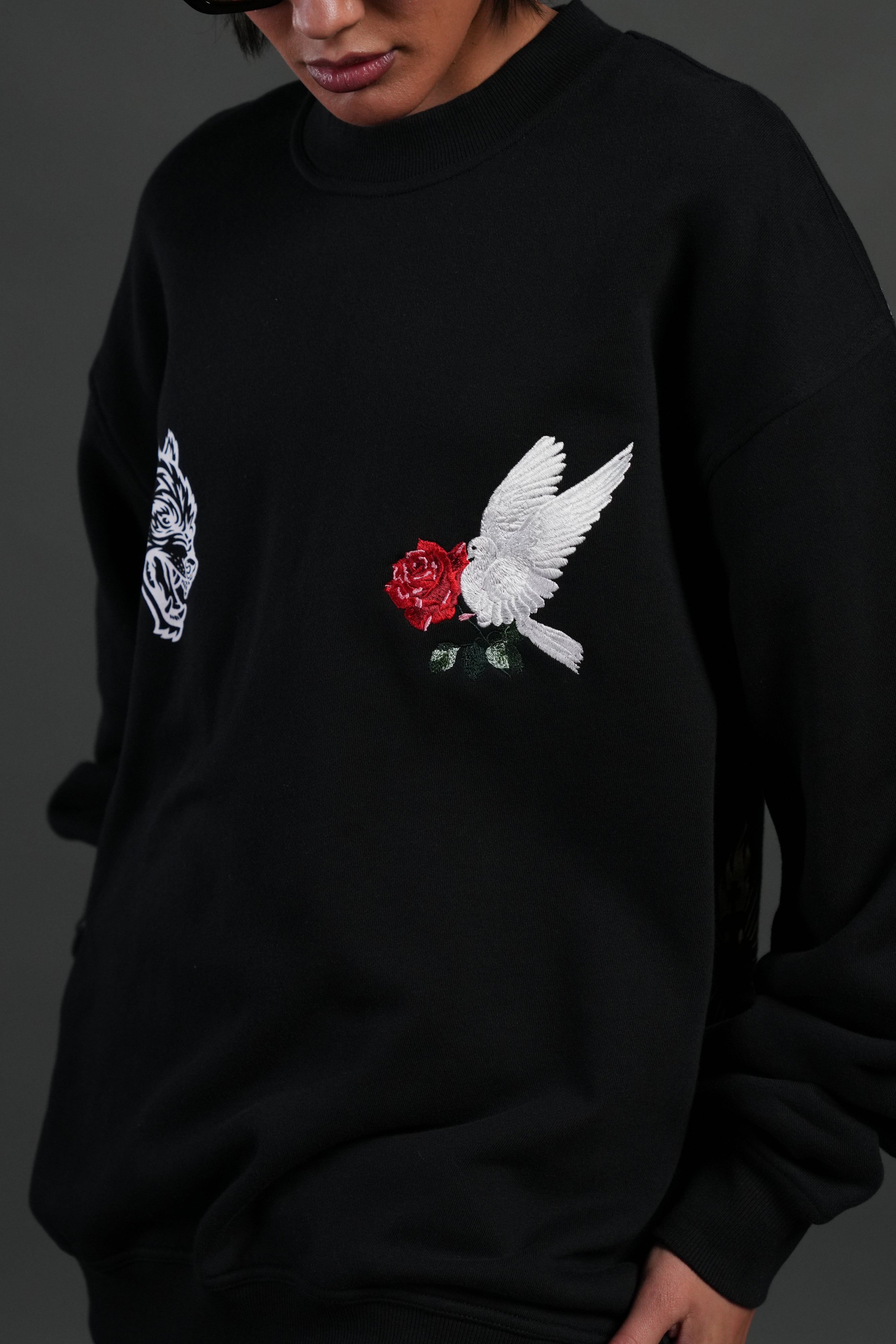 Doomed Love London Unisex Crewneck in Black