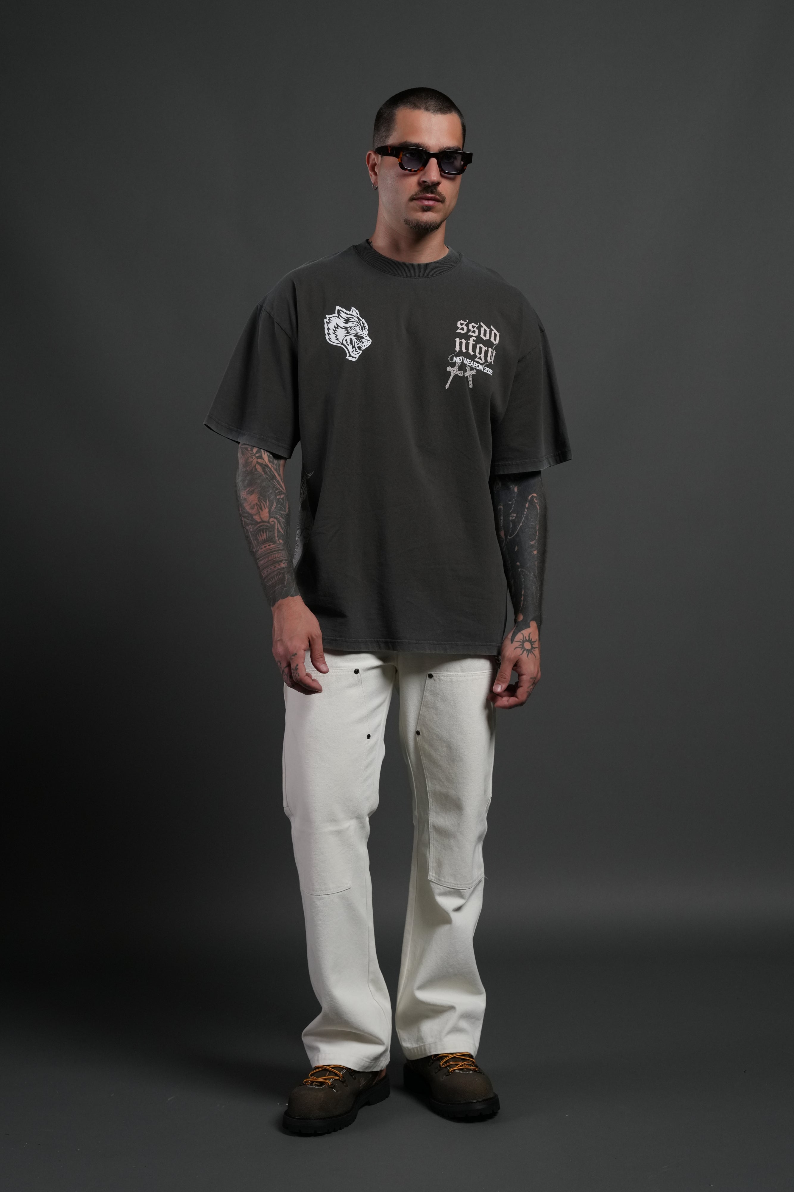 The Fallen Grunge Tee in Wolf Gray