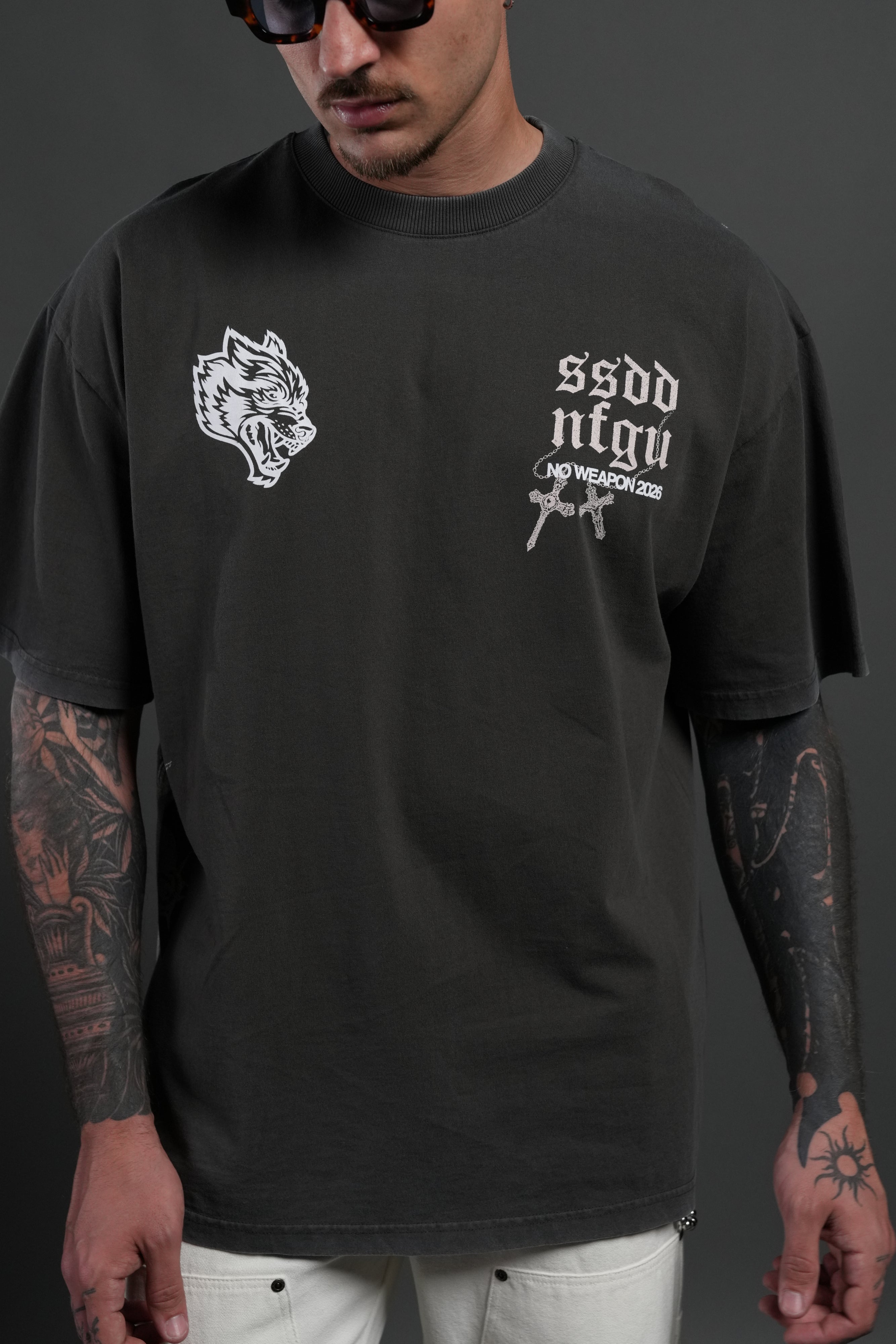 The Fallen Grunge Tee in Wolf Gray