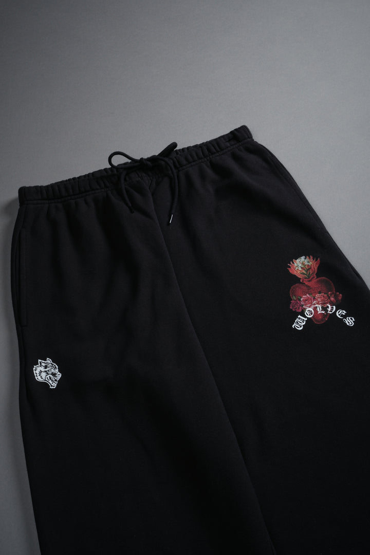 Heart Oath Unisex Lightweight Lounger Sweat Pants in Black