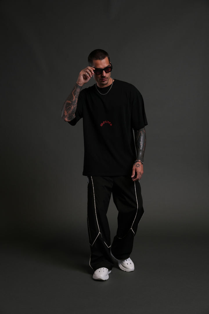 The Wolves & The Moth "Premium" Oversized Tee in Black