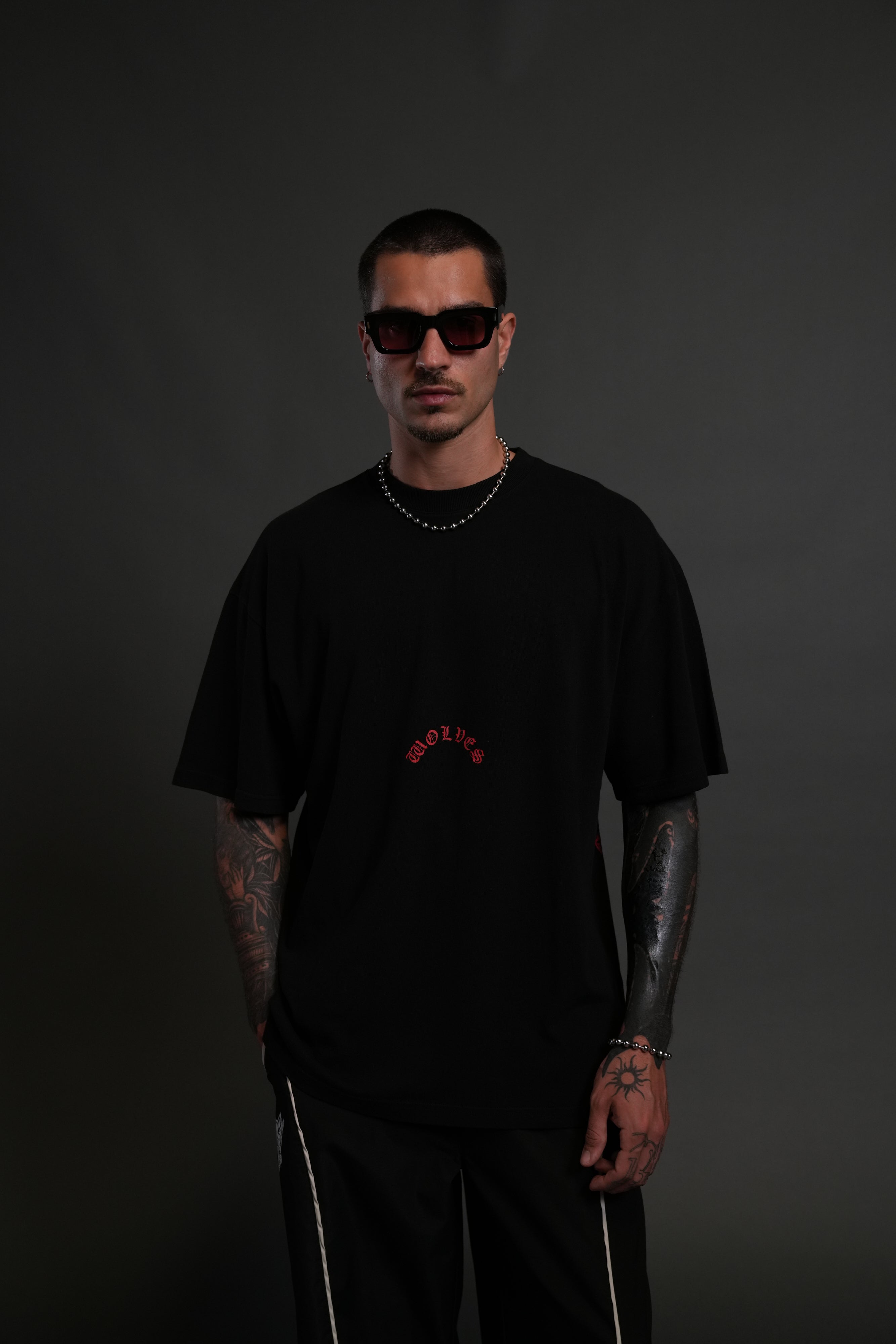 The Wolves & The Moth "Premium" Oversized Tee in Black
