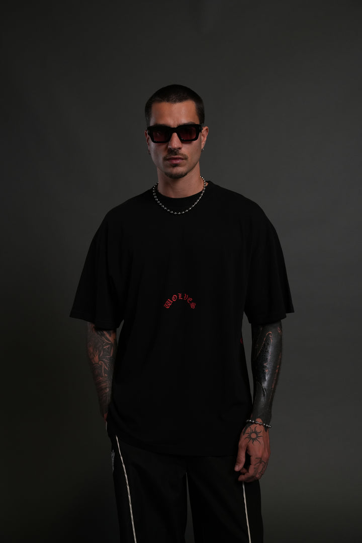 The Wolves & The Moth "Premium" Oversized Tee in Black