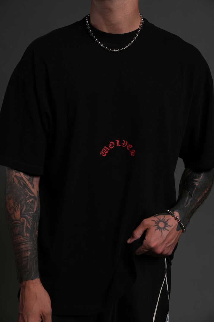 The Wolves & The Moth "Premium" Oversized Tee in Black