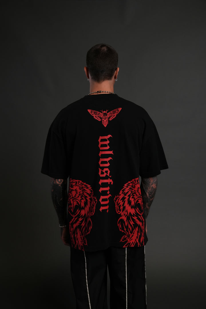 The Wolves & The Moth "Premium" Oversized Tee in Black