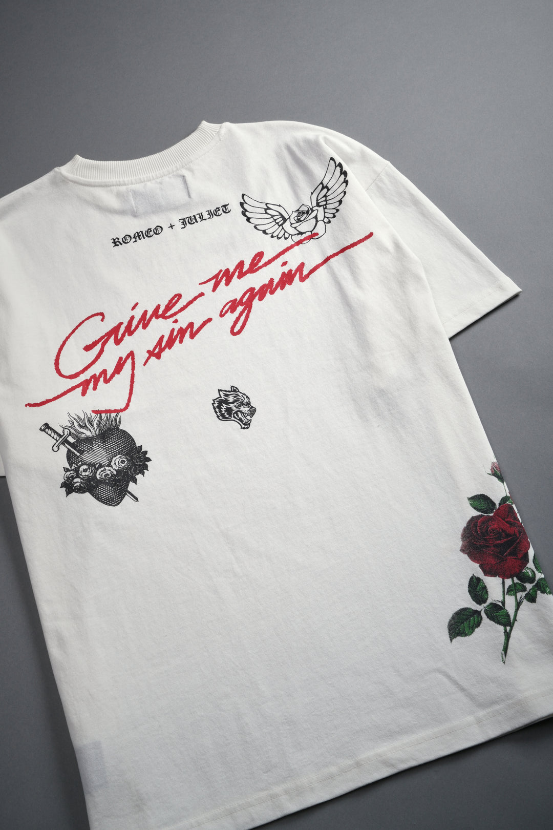 Sin Again Unisex Grunge Tee in Cream