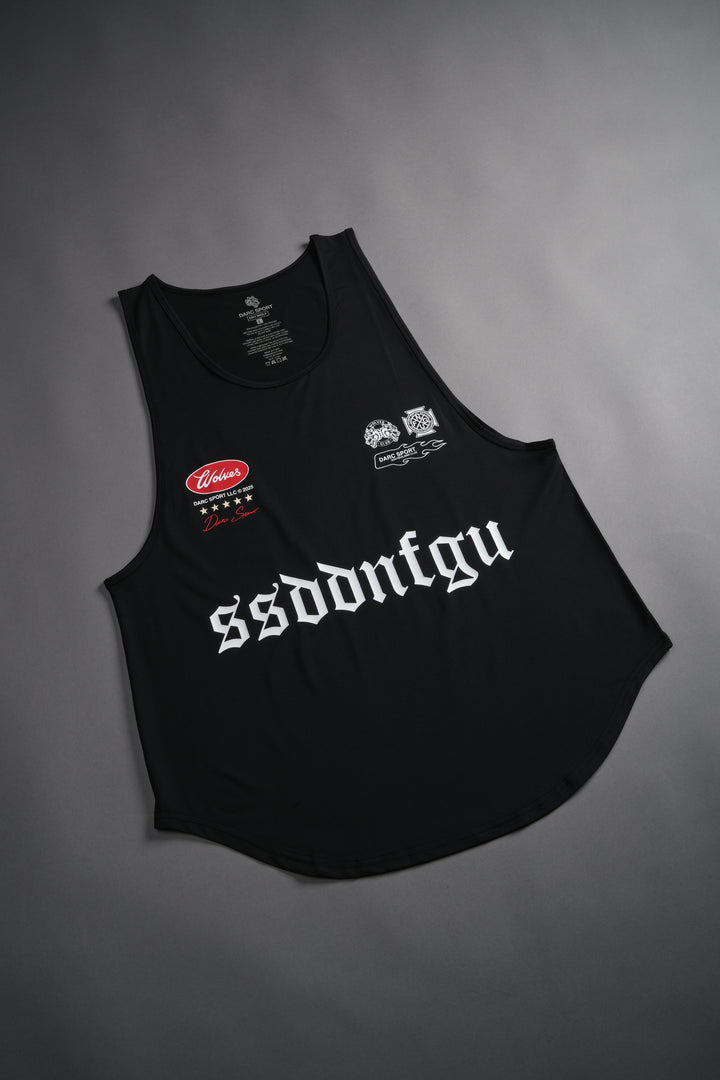 Us Forever "Dry Wolf" (Drop) Tank in Black