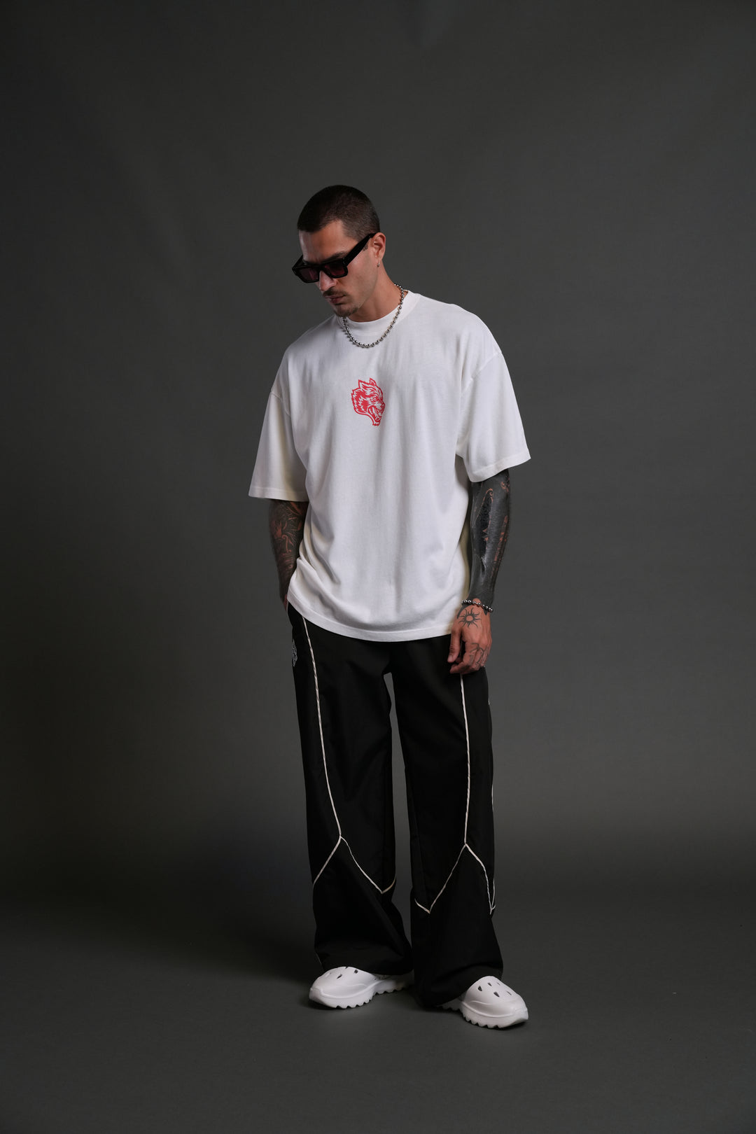 Wolves Club FRVR Unisex "Premium" Oversized Tee in Cream