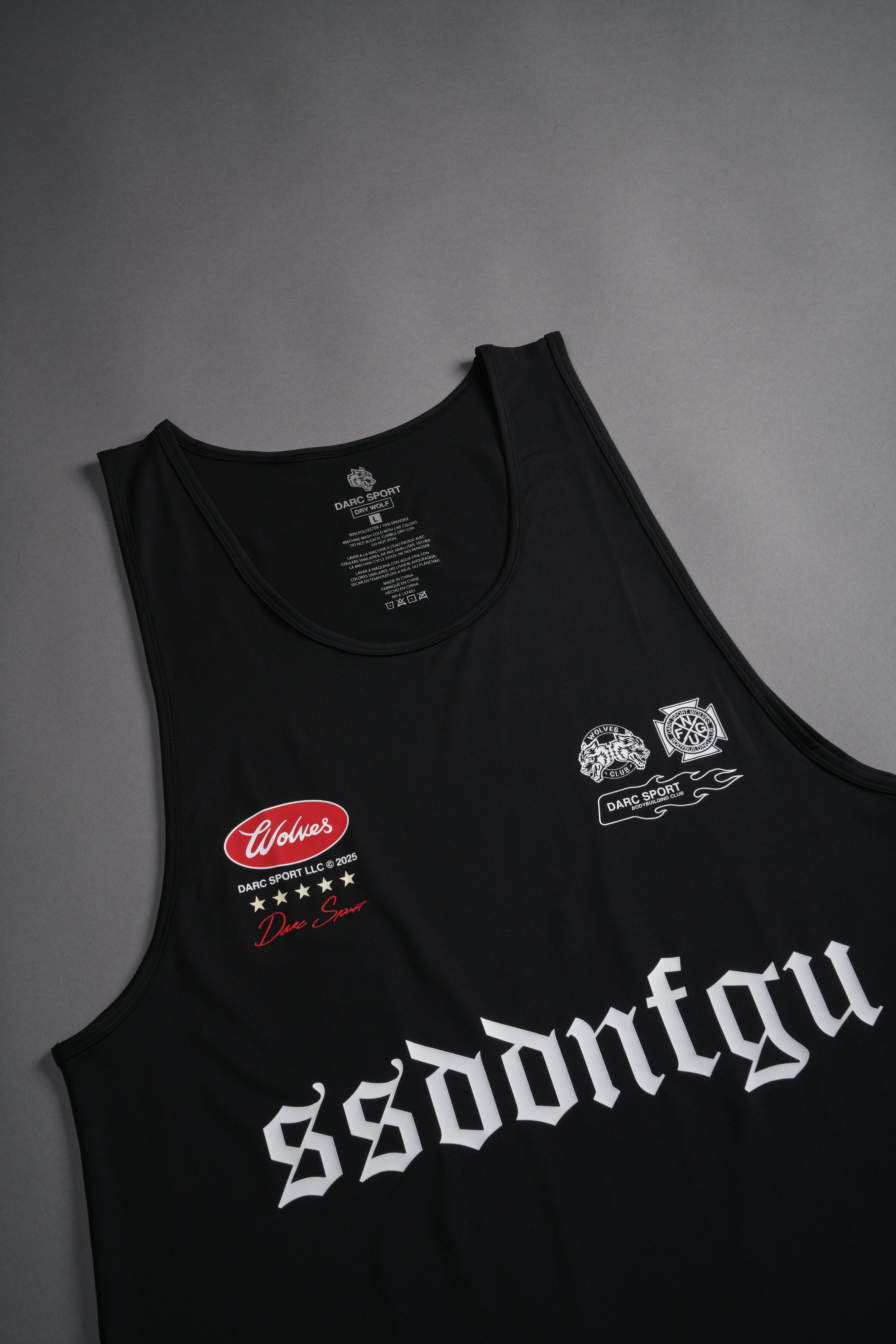 Us Forever "Dry Wolf" (Drop) Tank in Black