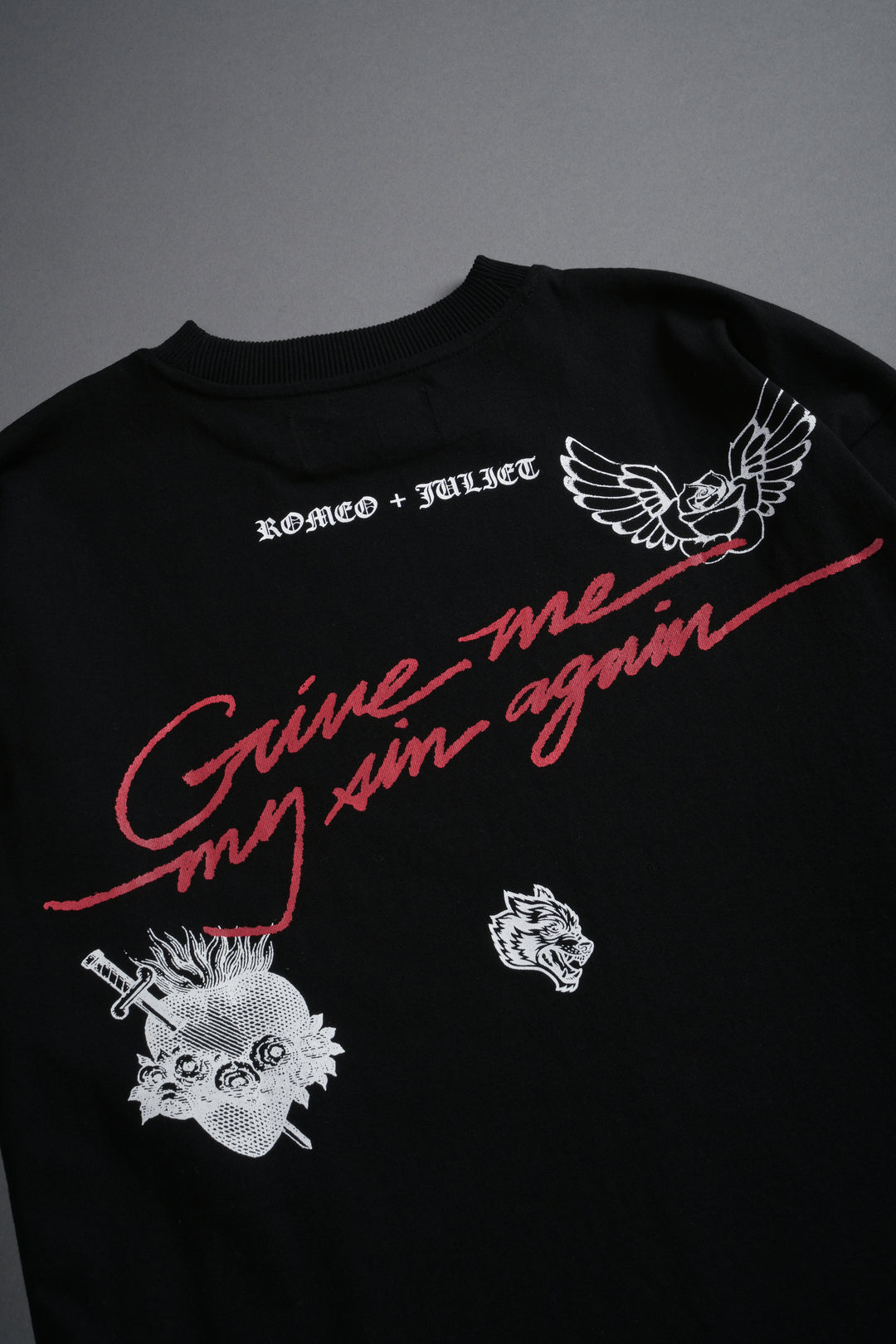 Sin Again Unisex Grunge Tee in Black