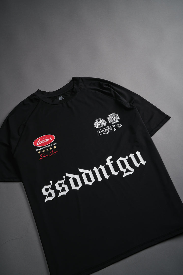Us Forever "Dry Wolf" S/S Raglan Tee in Black