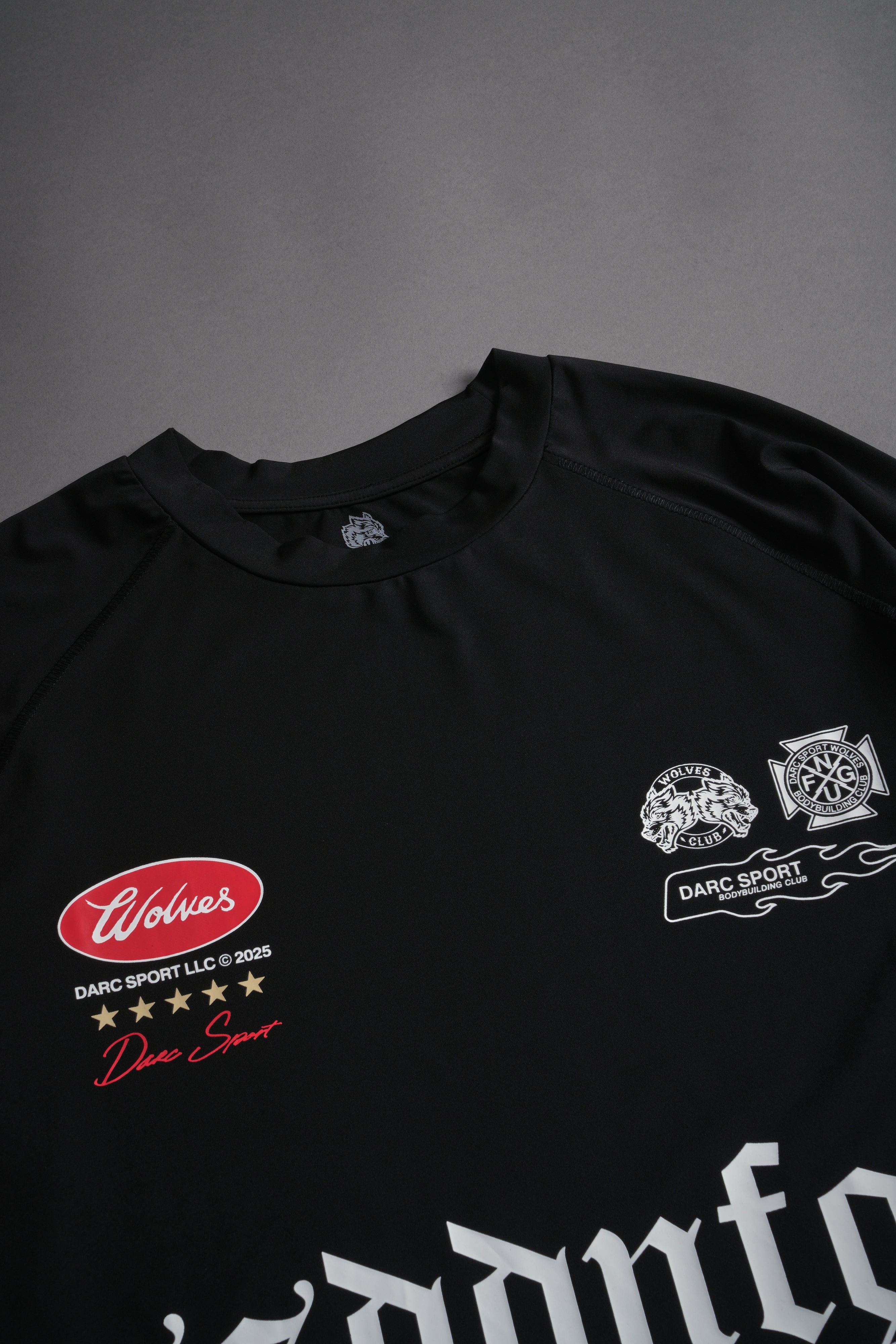 Us Forever "Dry Wolf" S/S Raglan Tee in Black