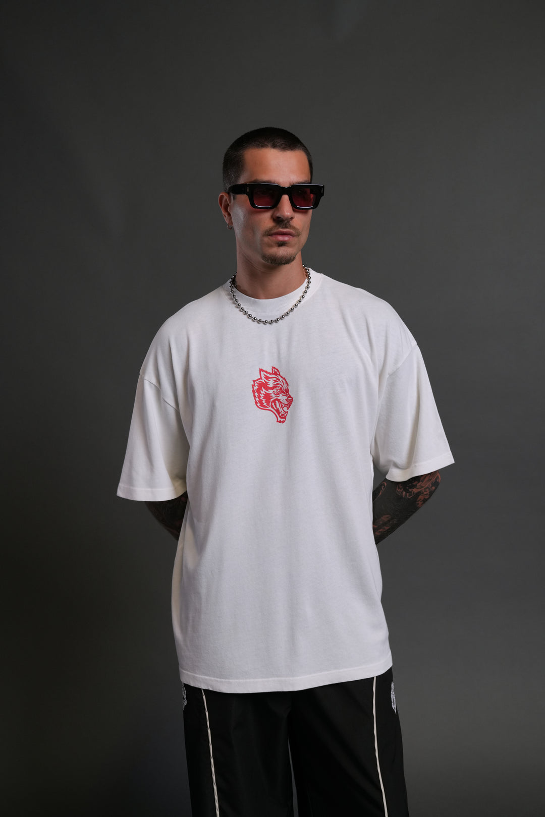 Wolves Club FRVR Unisex "Premium" Oversized Tee in Cream