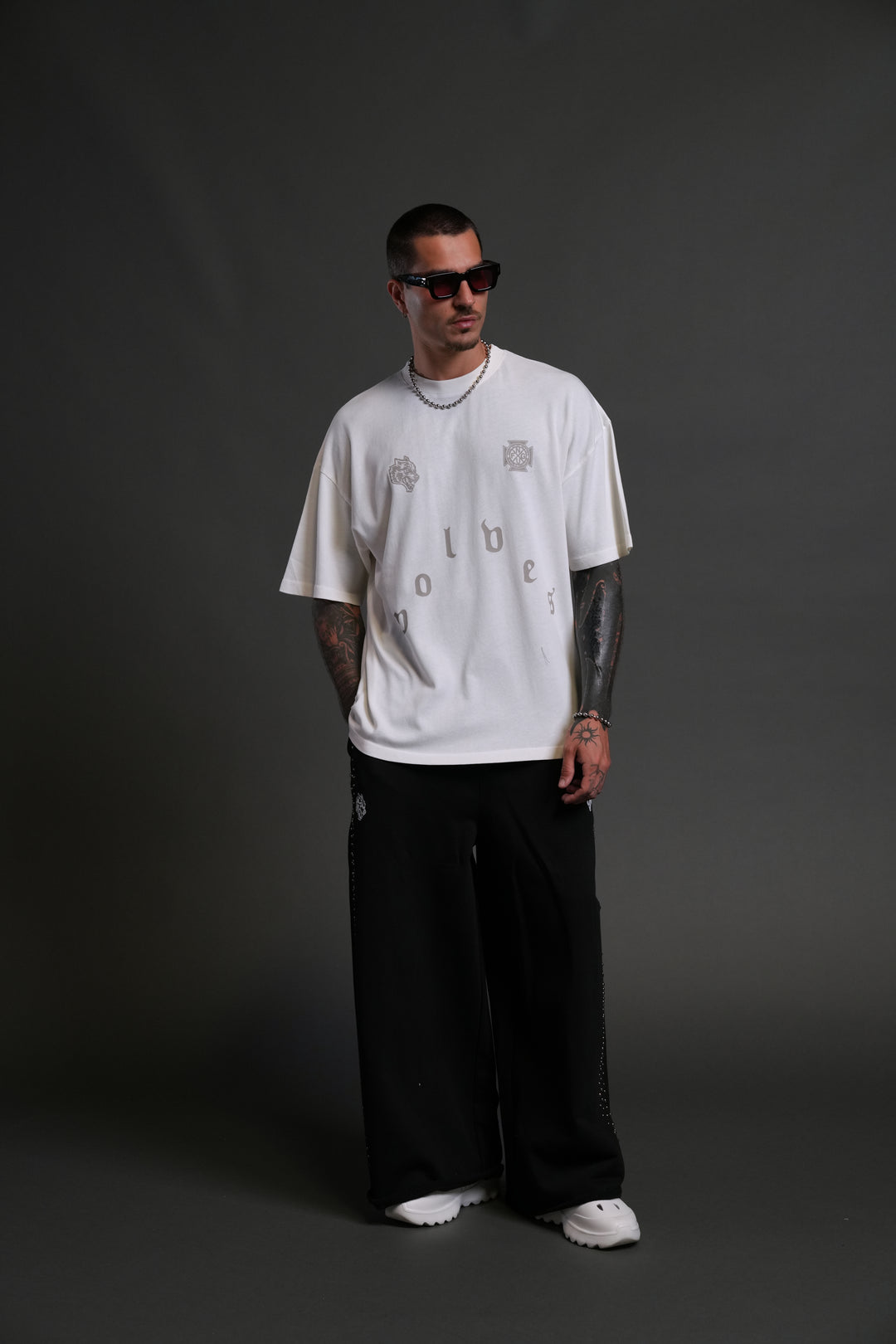 Pyramid Wolves "Premium" Oversized Tee in Cream