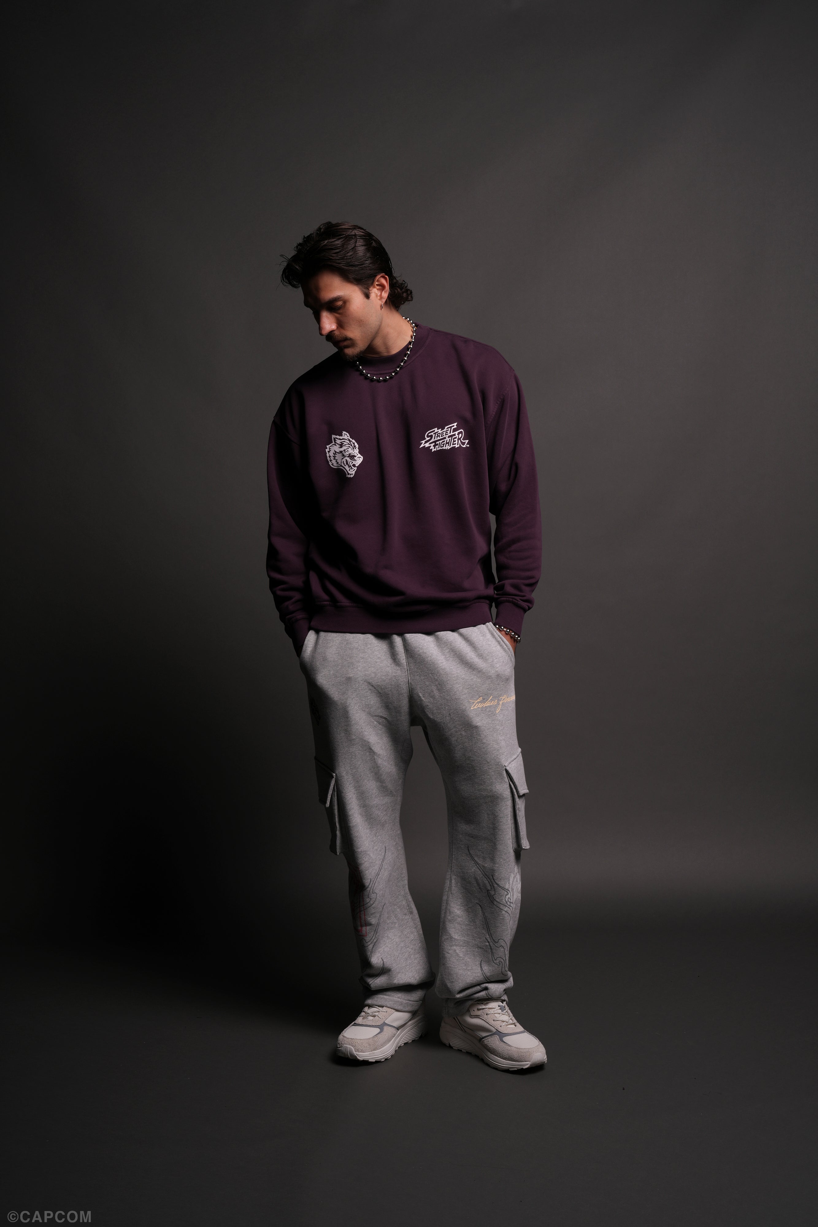 Final Boss Unisex London Crewneck in Storm Purple