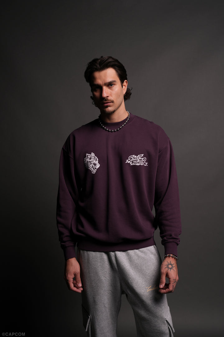 Final Boss Unisex London Crewneck in Storm Purple