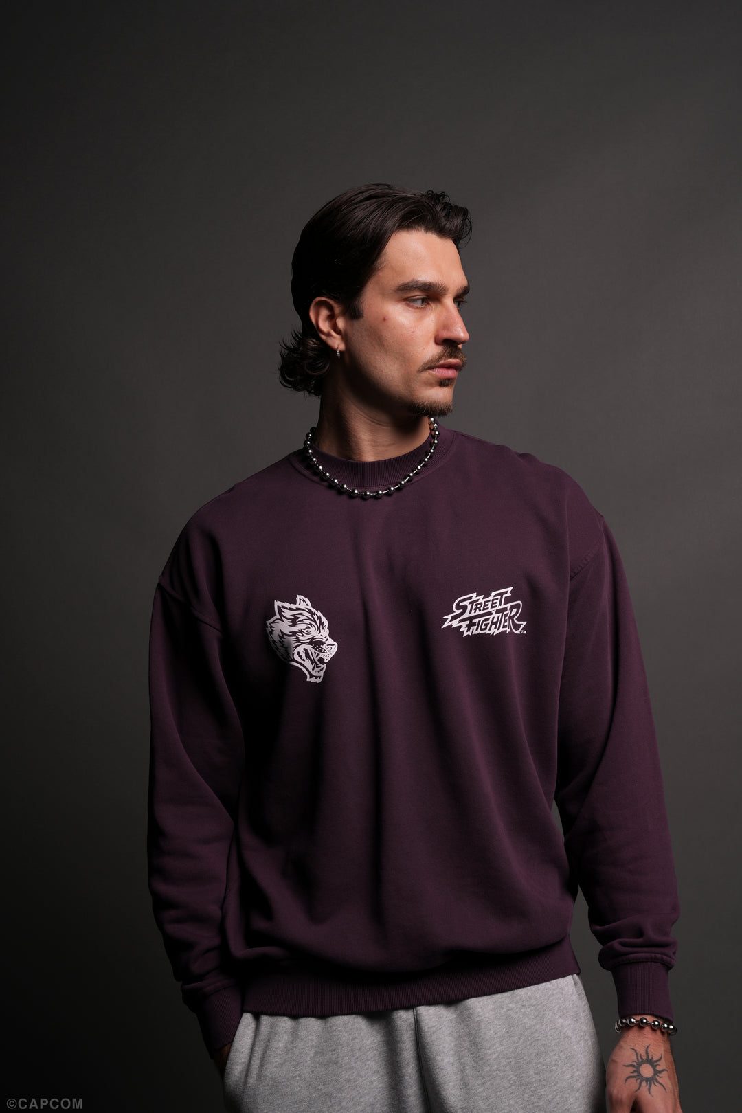 Final Boss Unisex London Crewneck in Storm Purple