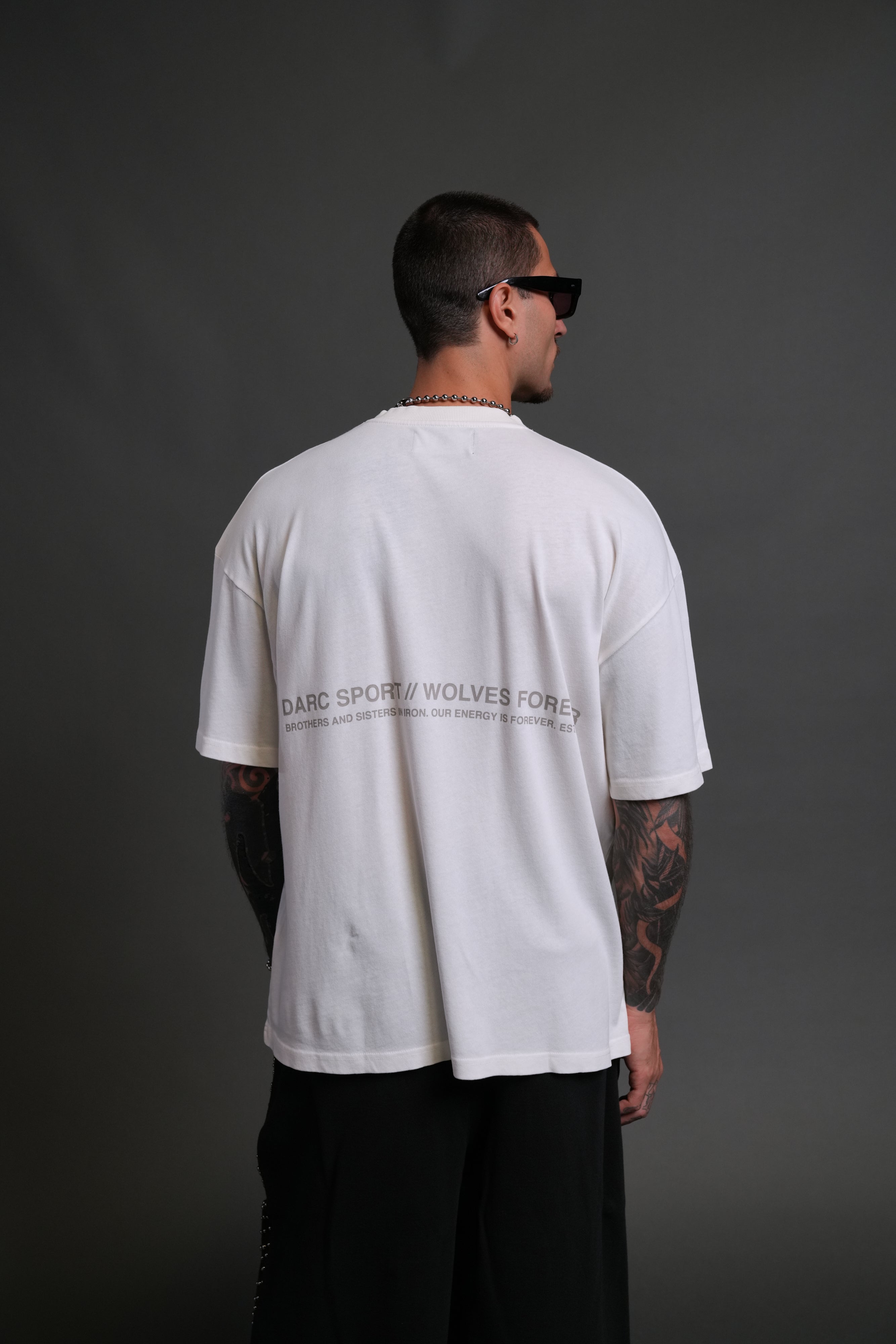 Pyramid Wolves "Premium" Oversized Tee in Cream