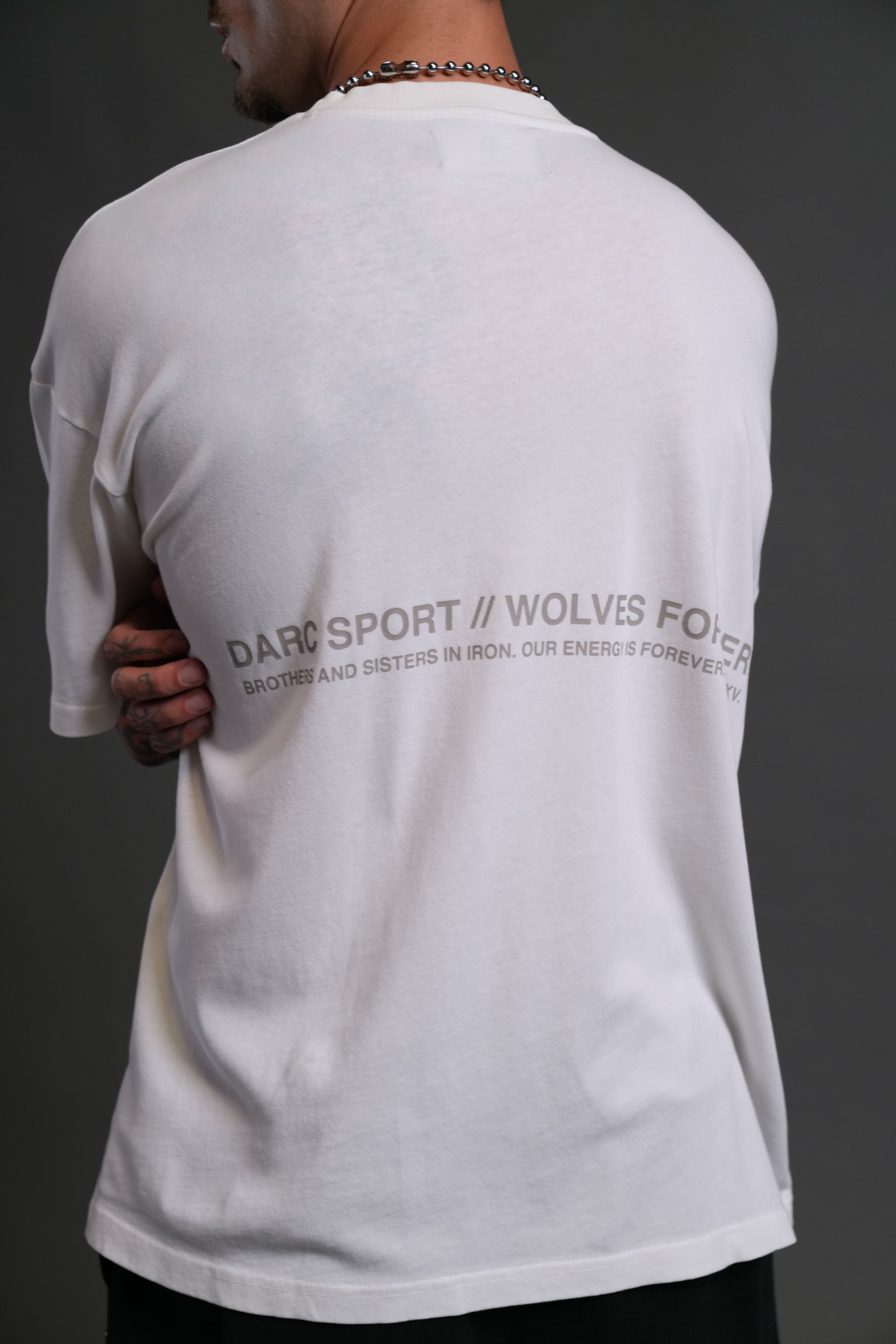 Pyramid Wolves "Premium" Oversized Tee in Cream