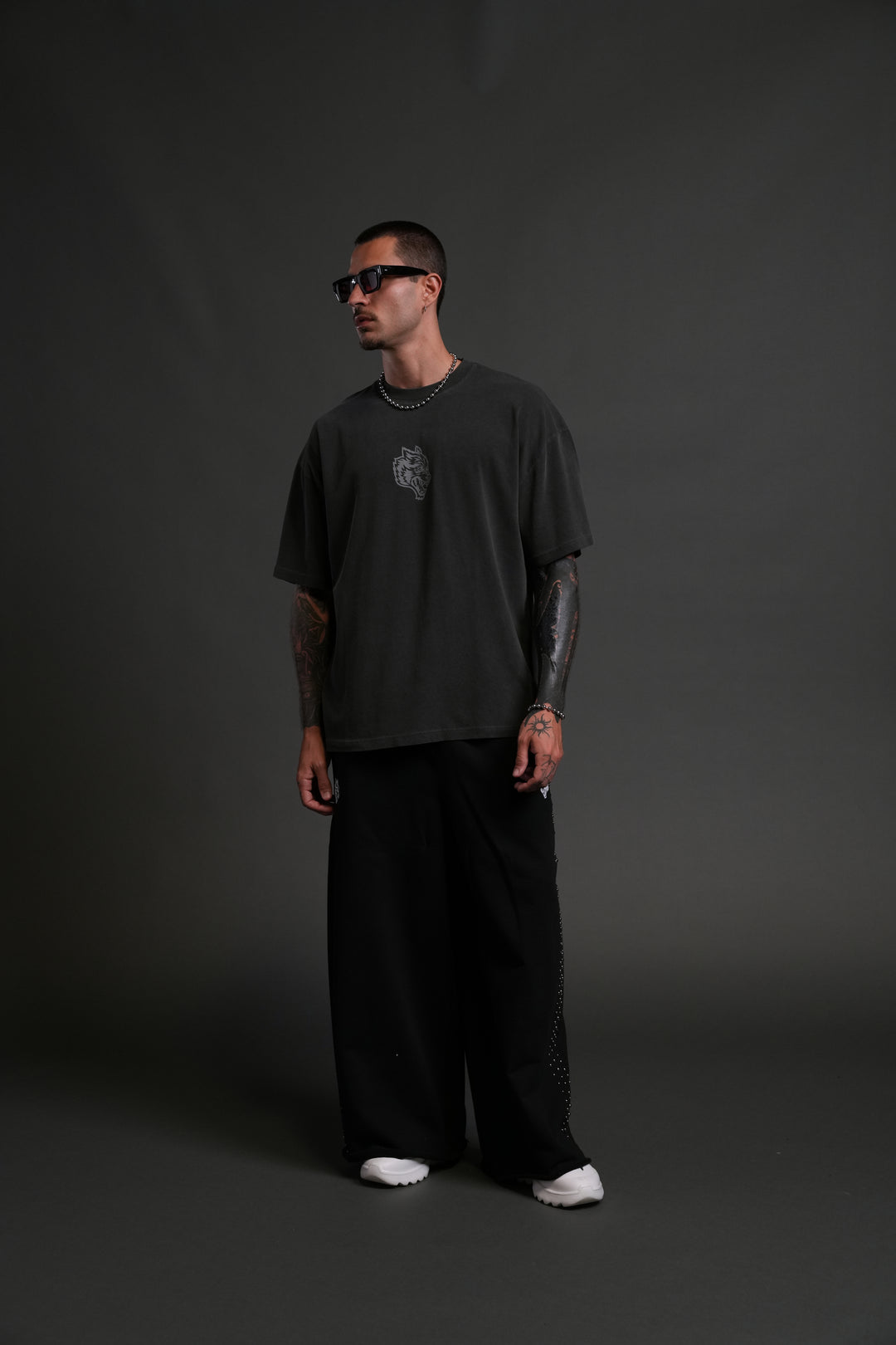 Wolves Club FRVR Unisex "Premium" Oversized Tee in Wolf Gray