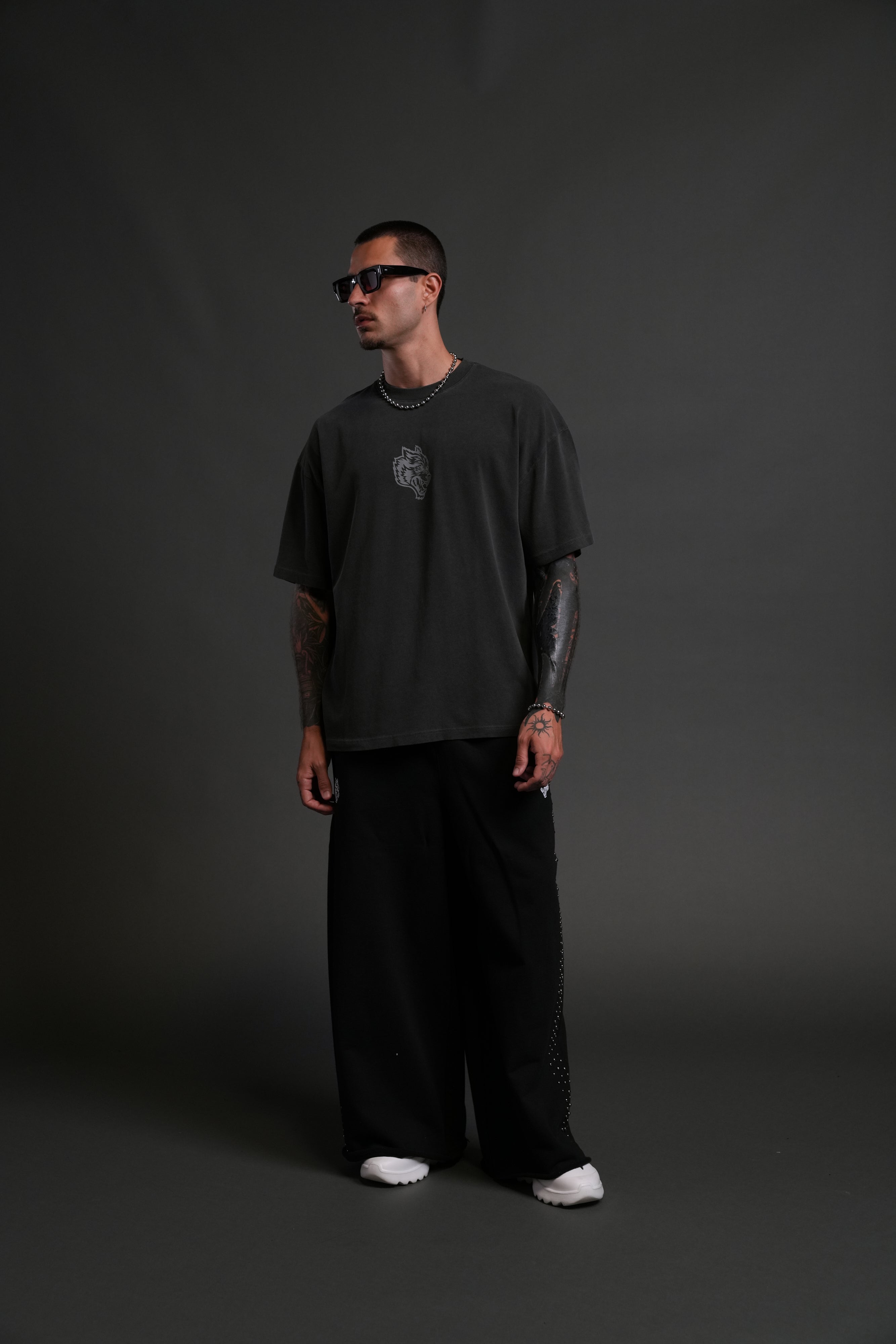 Wolves Club FRVR Unisex "Premium" Oversized Tee in Wolf Gray