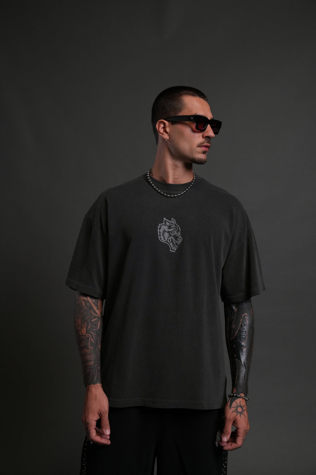 Wolves Club FRVR Unisex "Premium" Oversized Tee in Wolf Gray