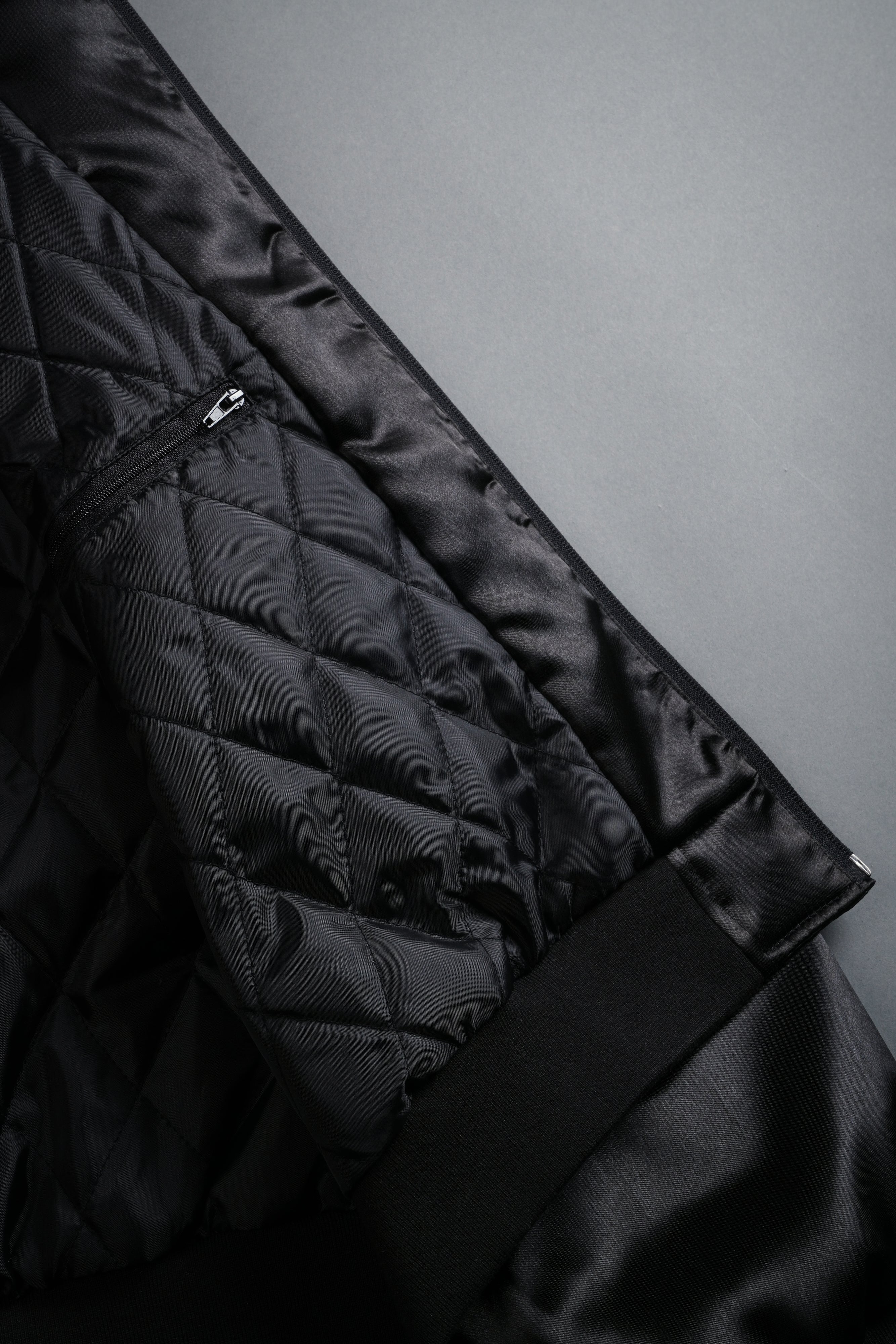 Last Love Unisex Cropped Satin Bomber Jacket in Black