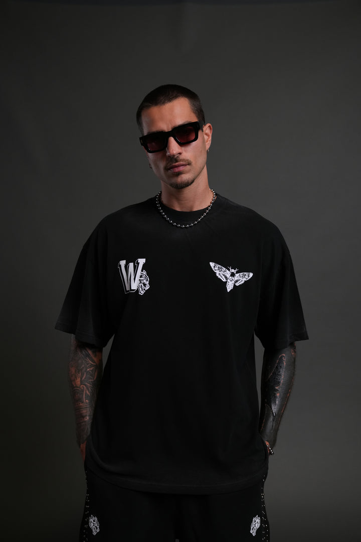 Fight Cancer 2025 "Premium" Oversized Tee in Black Drift Wash