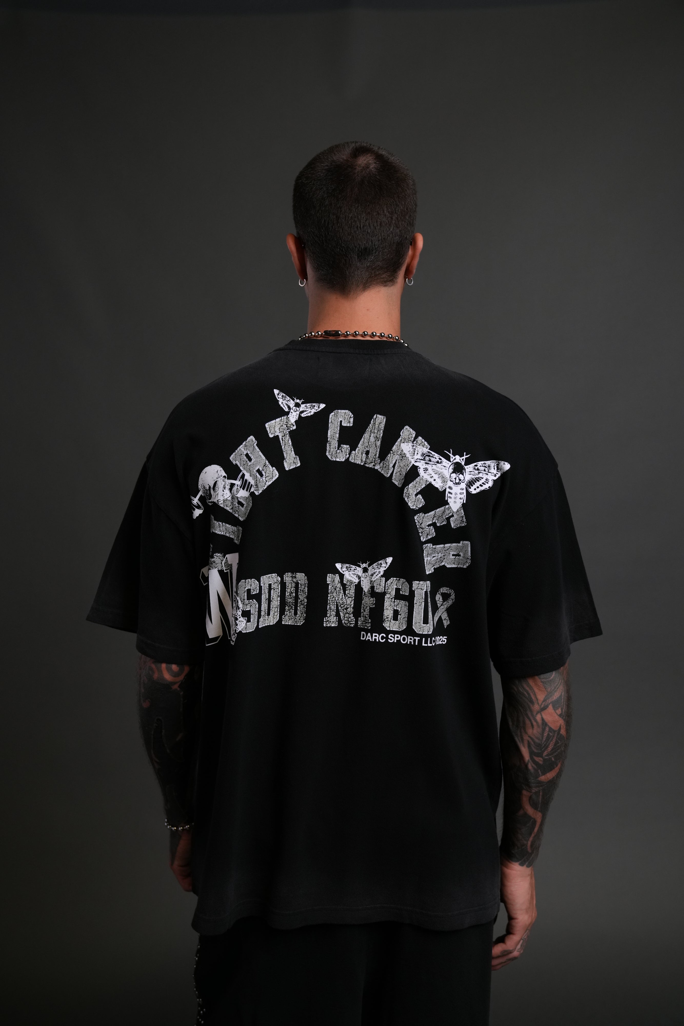 Fight Cancer 2025 "Premium" Oversized Tee in Black Drift Wash