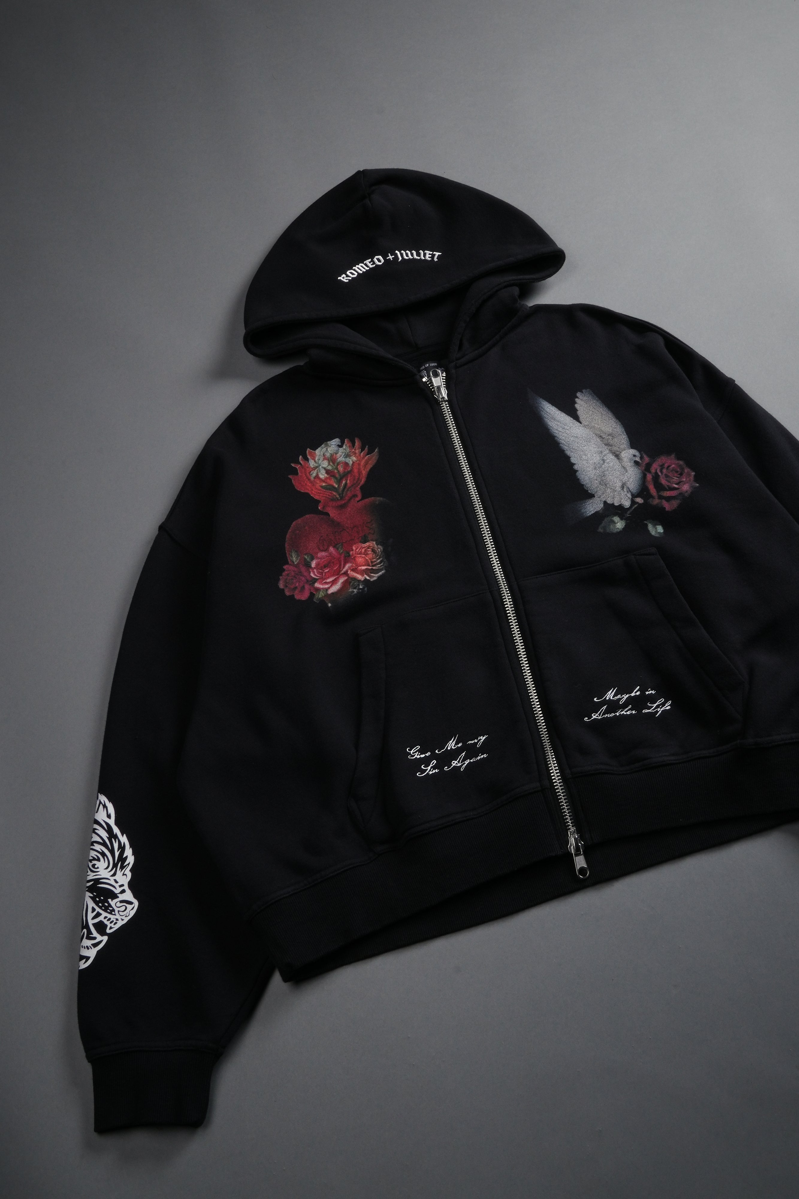 Doomed Love Vex Double Zip Hoodie in Black