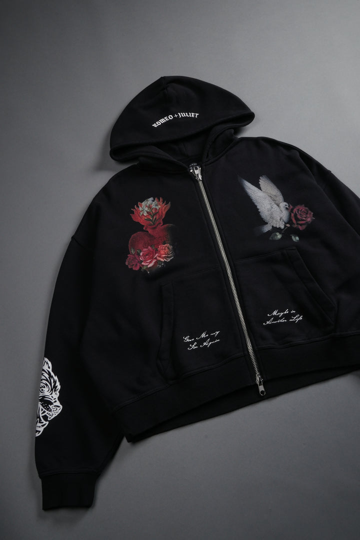 Doomed Love Vex Double Zip Hoodie in Black