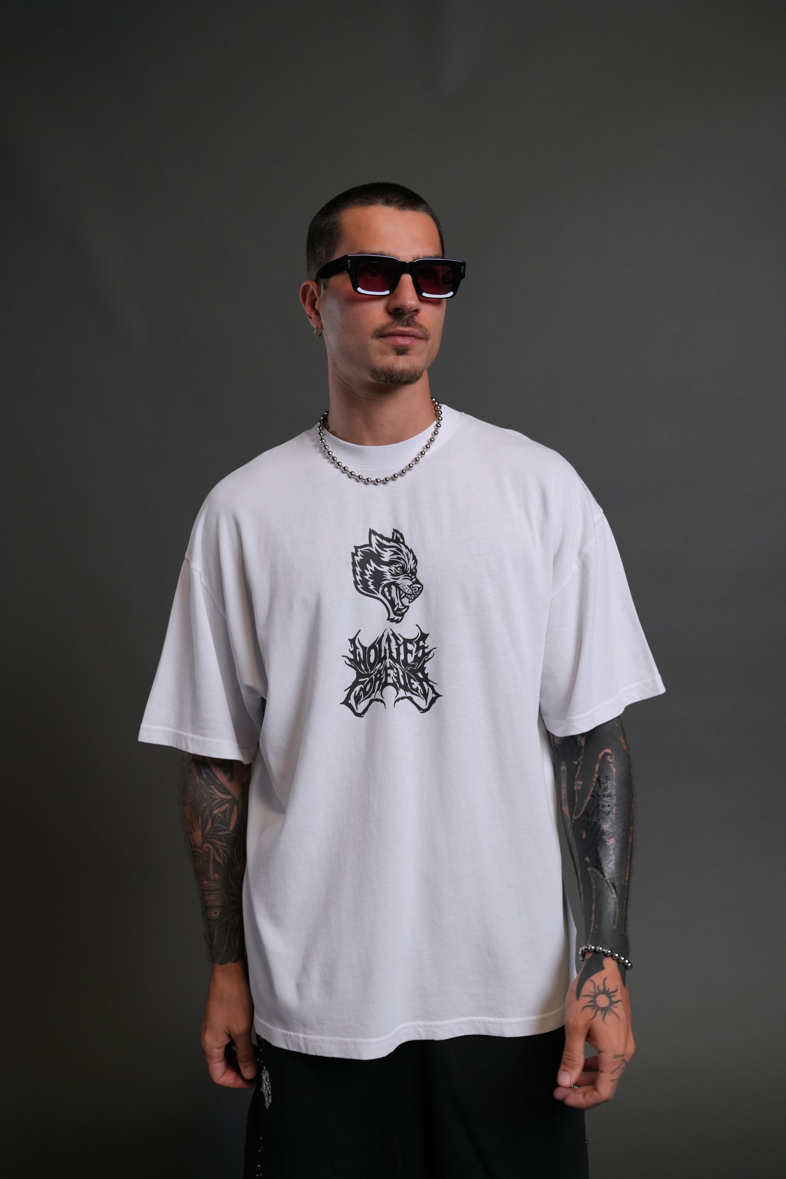 Metal Camo "Premium" Oversized Tee in White