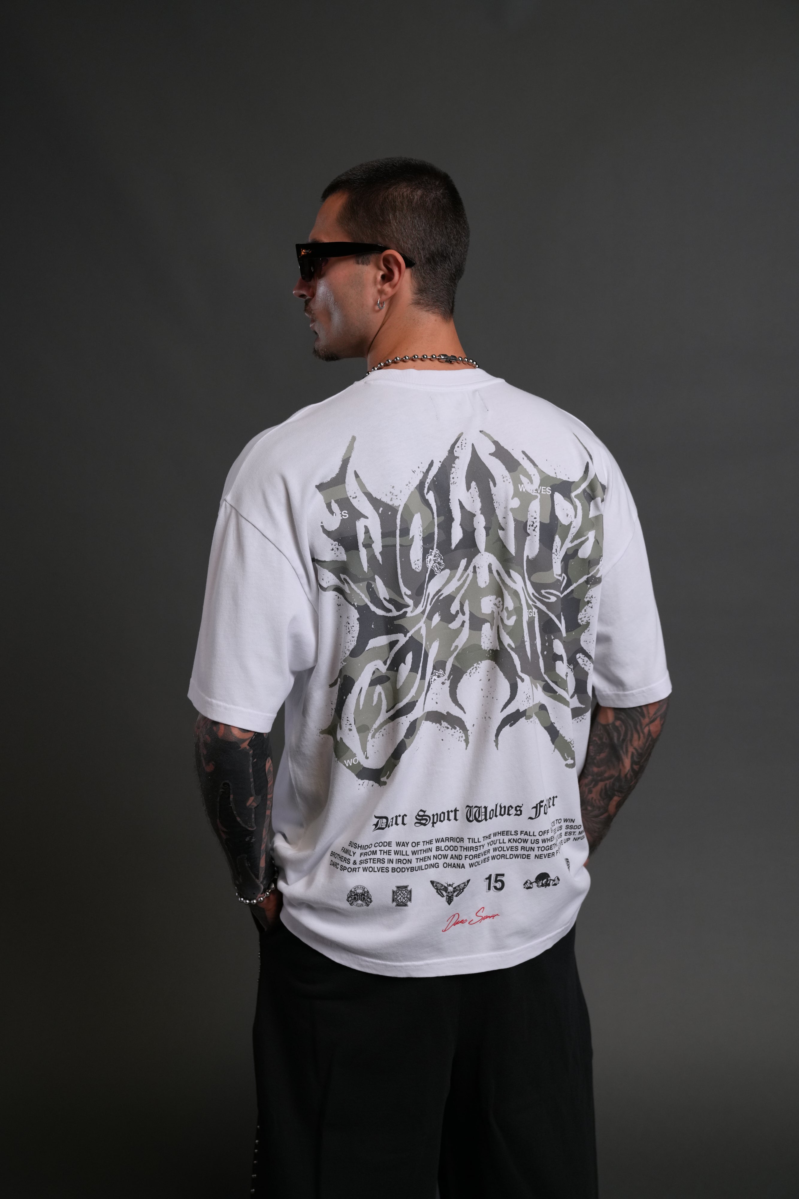 Metal Camo "Premium" Oversized Tee in White