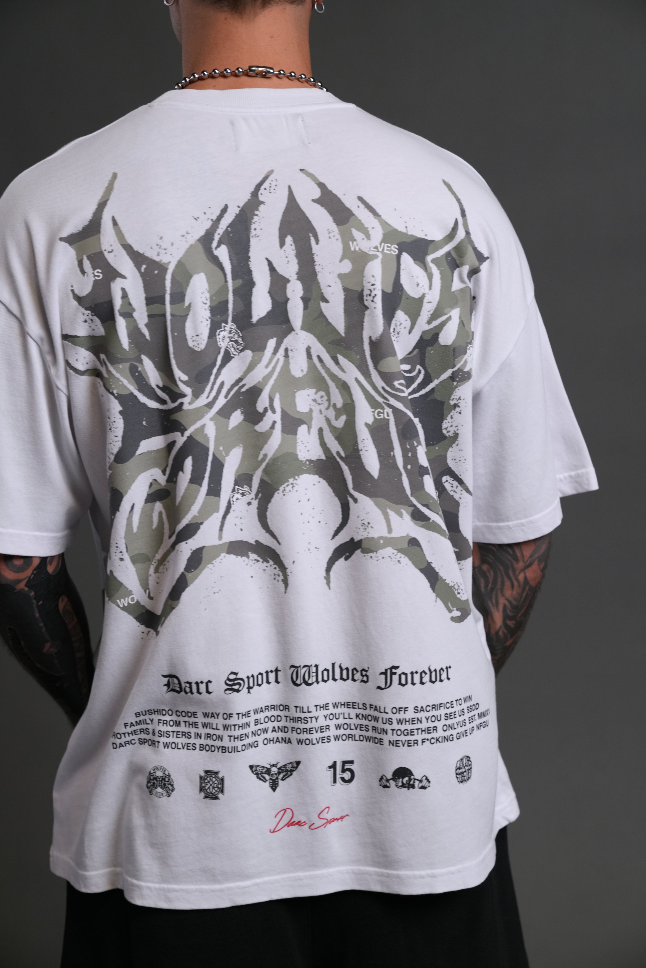 Metal Camo "Premium" Oversized Tee in White