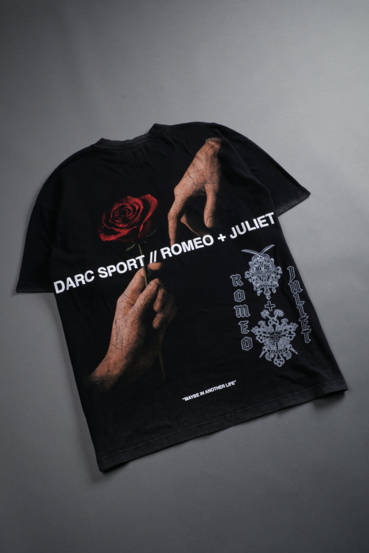 Crossed Hearts Premium Oversized Tee in Black