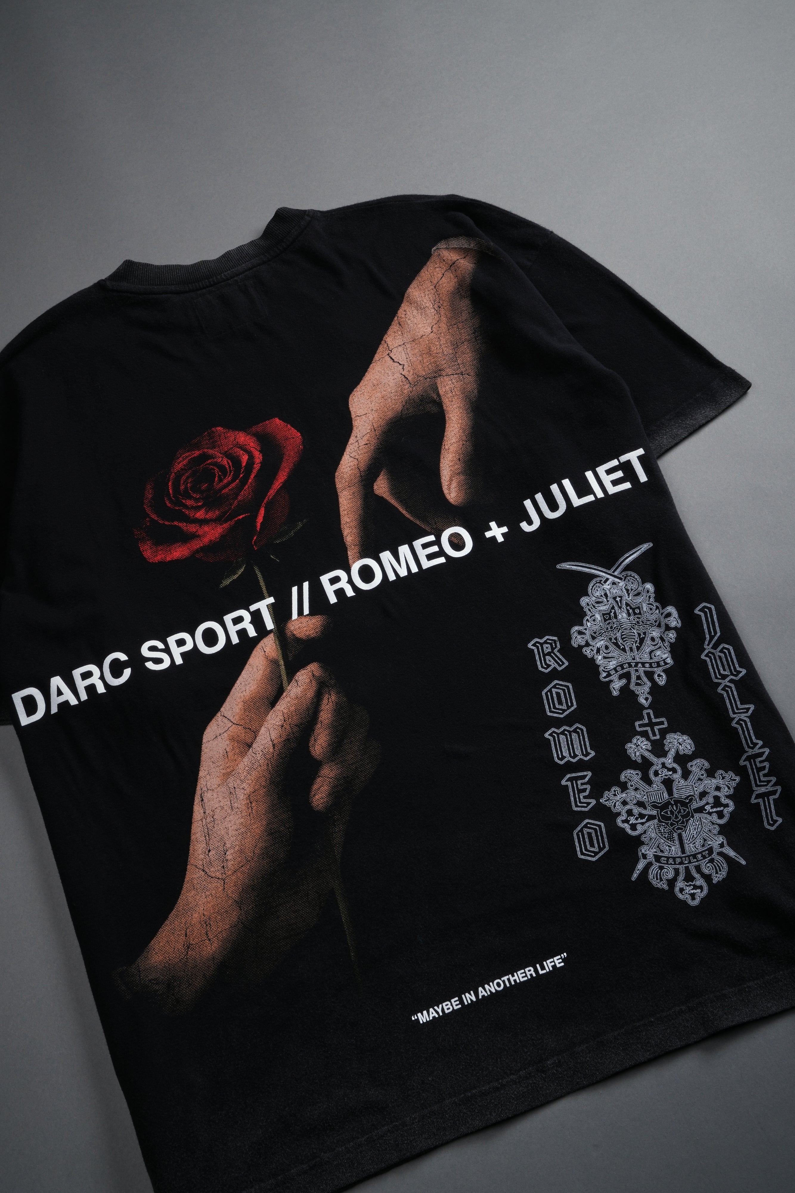 Crossed Hearts Premium Oversized Tee in Black