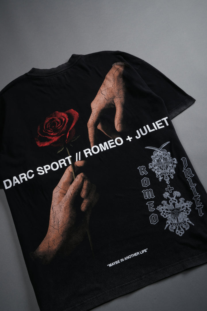 Crossed Hearts Premium Oversized Tee in Black