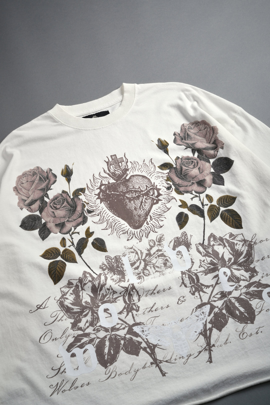 You Are the Reason Grunge Mid-Length Raw Hem LS Tee in Cream