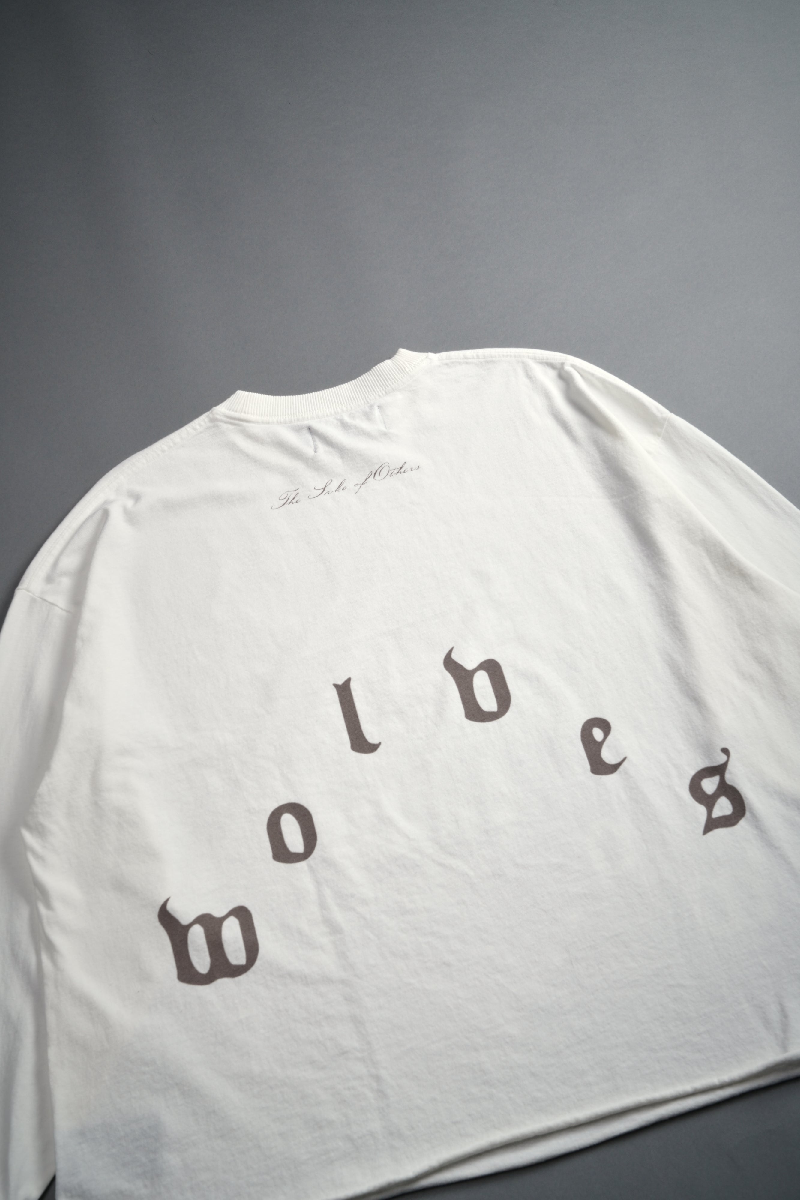 You Are the Reason Grunge Mid-Length Raw Hem LS Tee in Cream