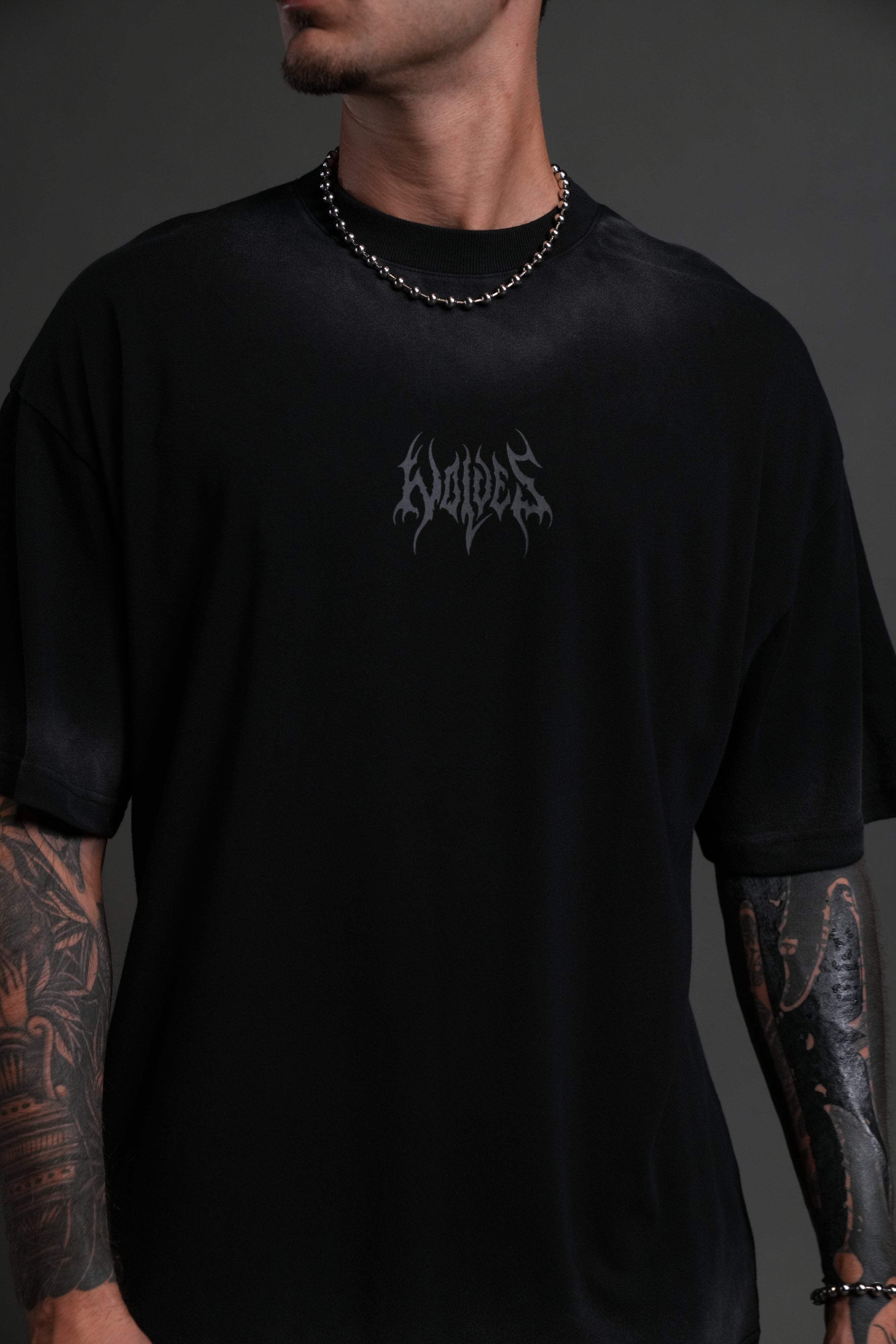 Hesh Core "Premium" Oversized Tee in Black Dawn Sun Fade